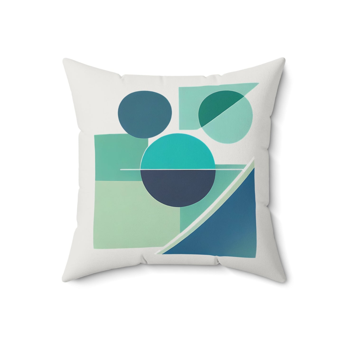 Grays and Greens Abstract Geometric Square Pillow - POP DECO