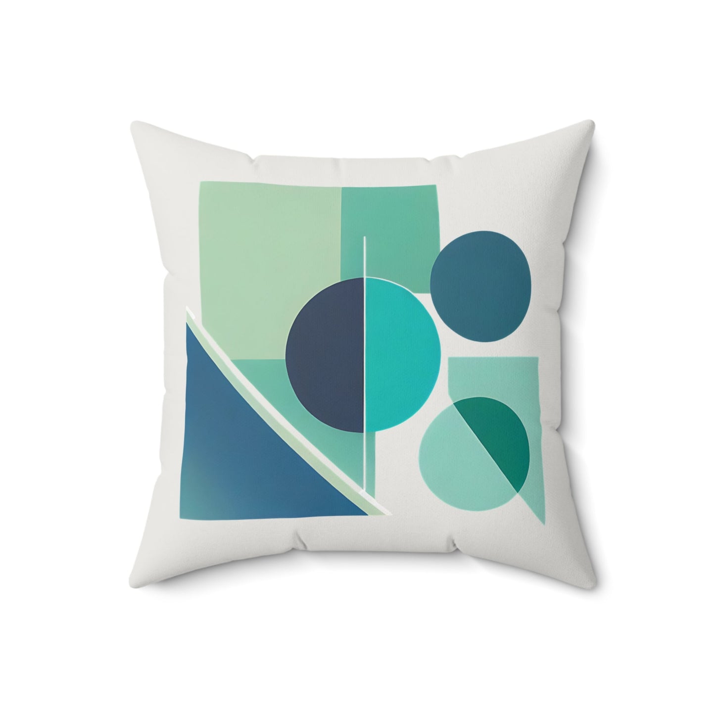 Grays and Greens Abstract Geometric Square Pillow - POP DECO