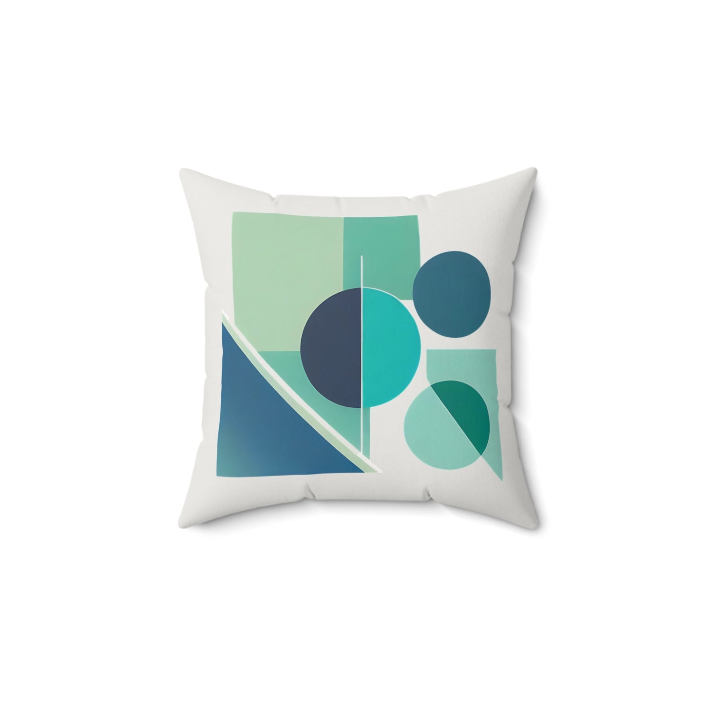 Grays and Greens Abstract Geometric Square Pillow - POP DECO