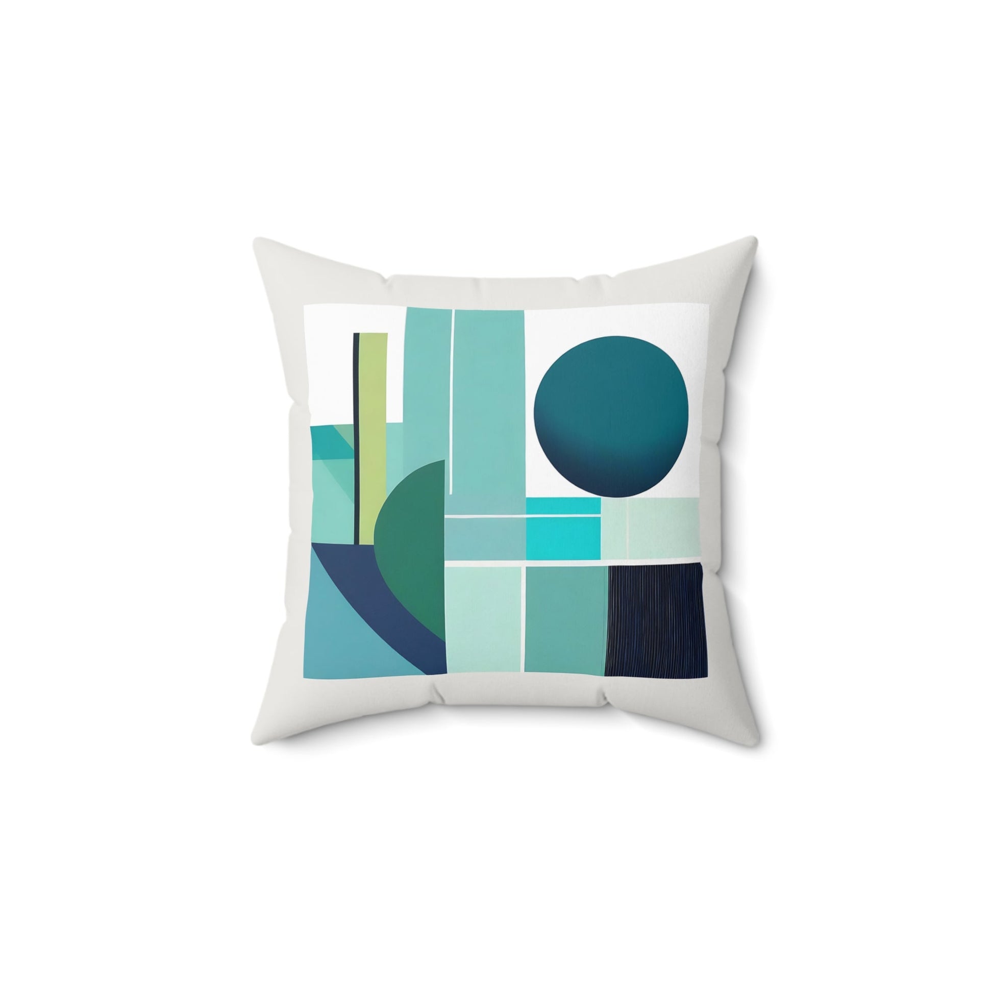 Grays and Greens Abstract Geometric Square Pillow - POP DECO