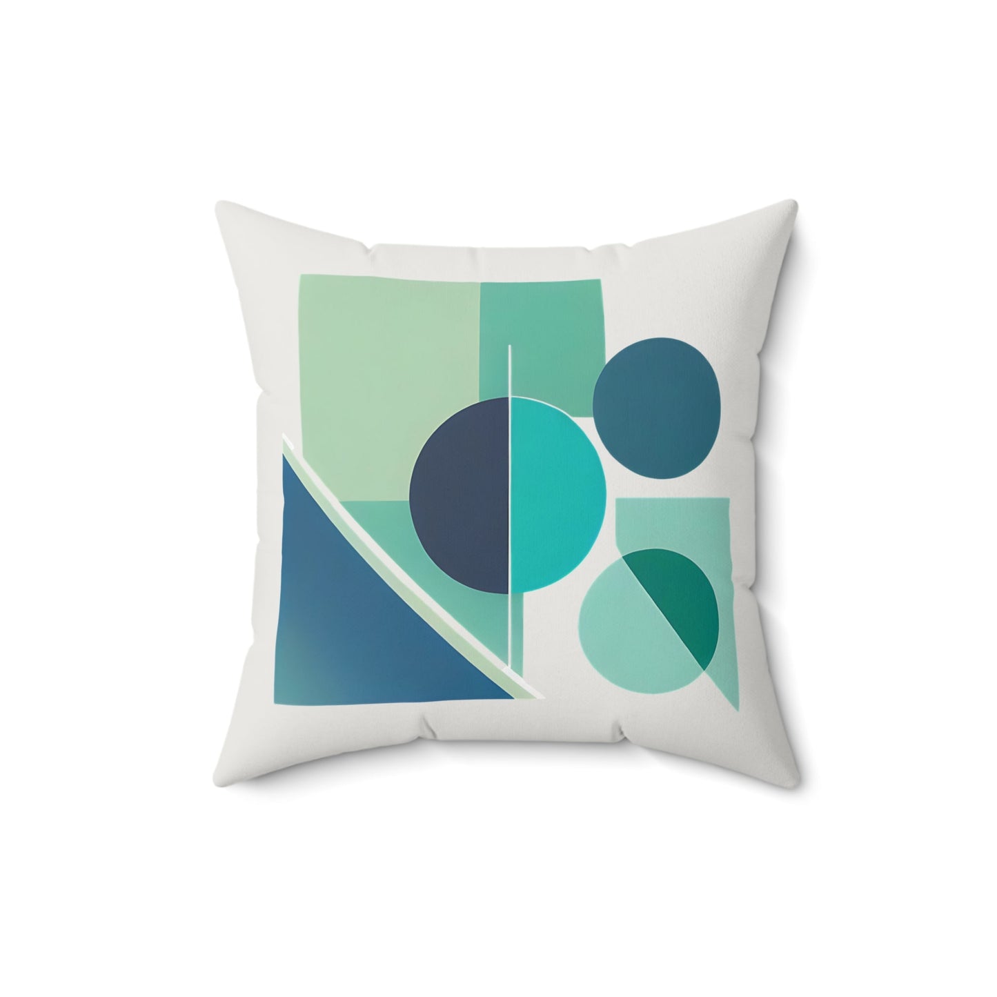 Grays and Greens Abstract Geometric Square Pillow - POP DECO