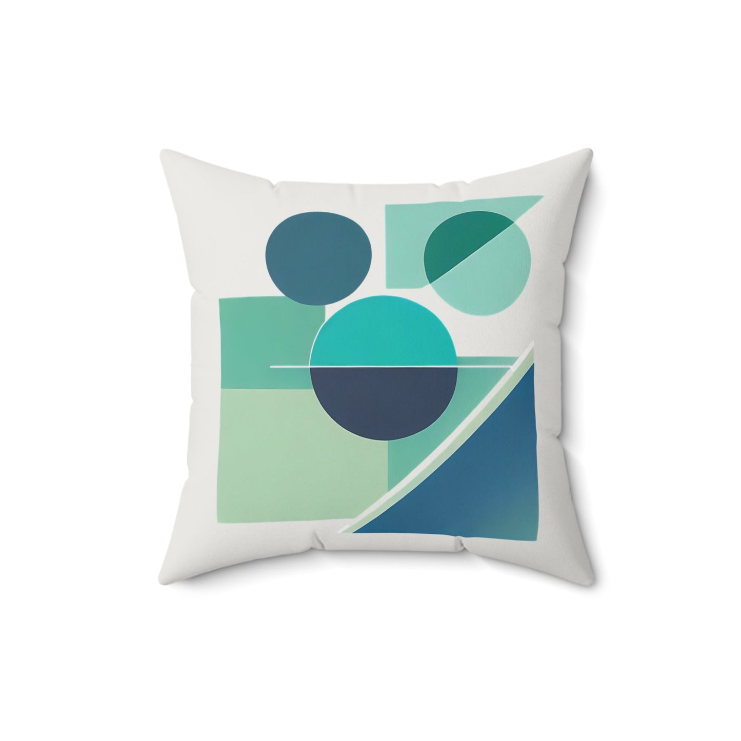 Grays and Greens Abstract Geometric Square Pillow - POP DECO