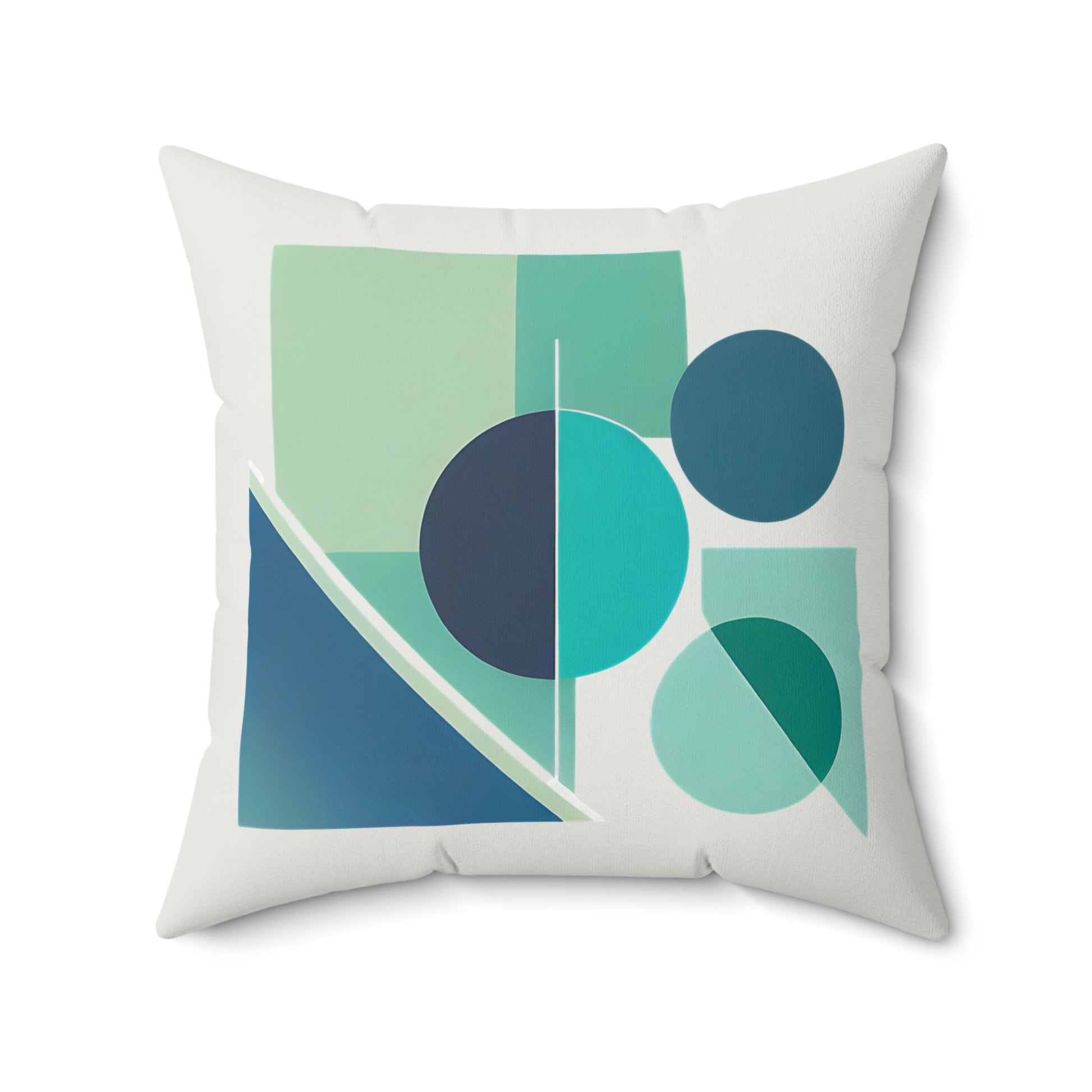 Grays and Greens Abstract Geometric Square Pillow - POP DECO