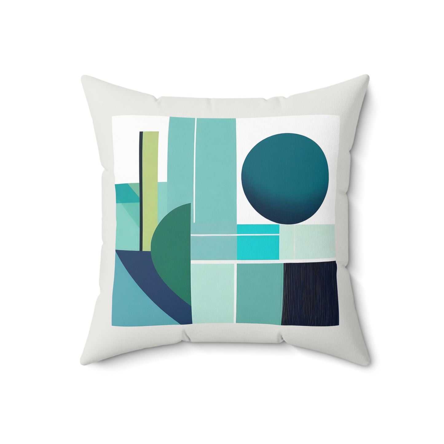 Grays and Greens Abstract Geometric Square Pillow - POP DECO