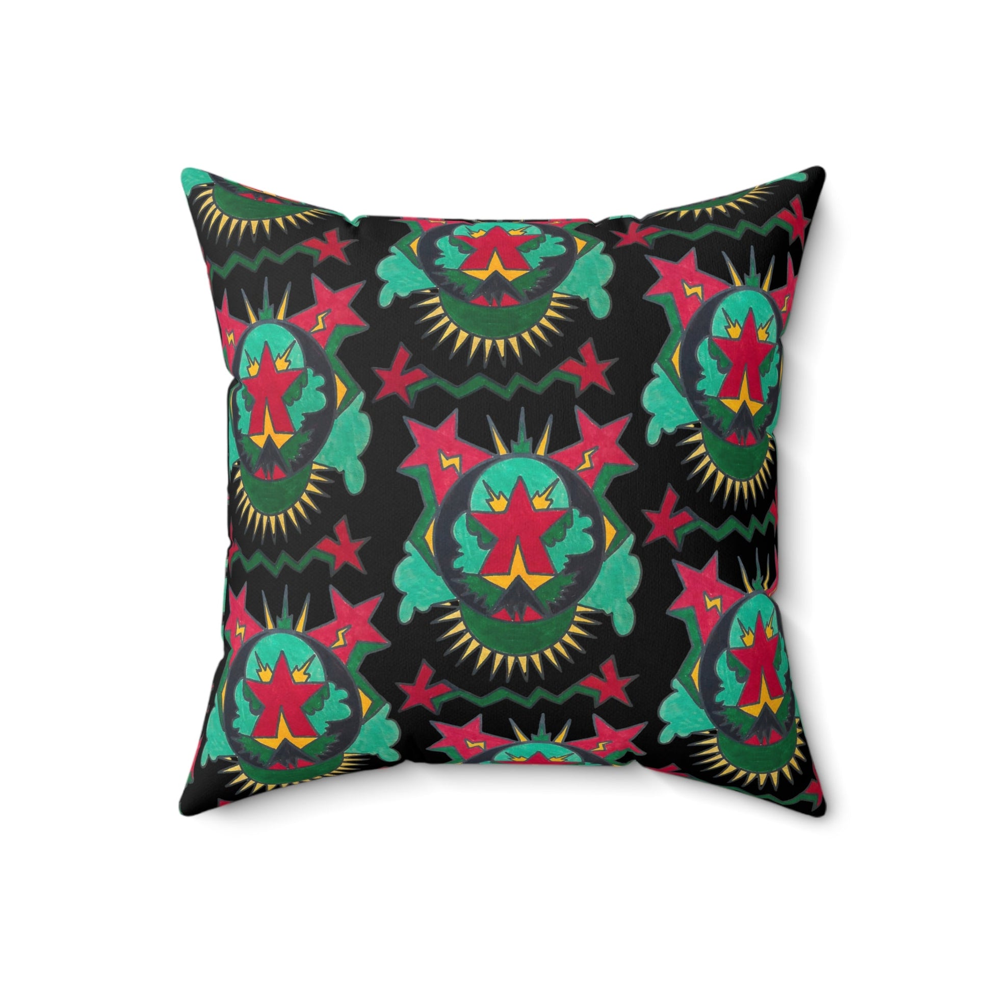 Hand Drawn Abstract Geometric Star Decoscape Square Pillow - POP DECO