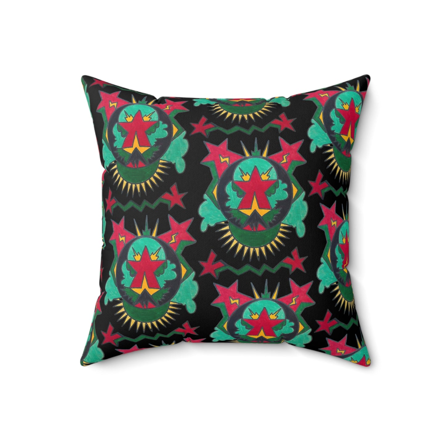 Hand Drawn Abstract Geometric Star Decoscape Square Pillow - POP DECO