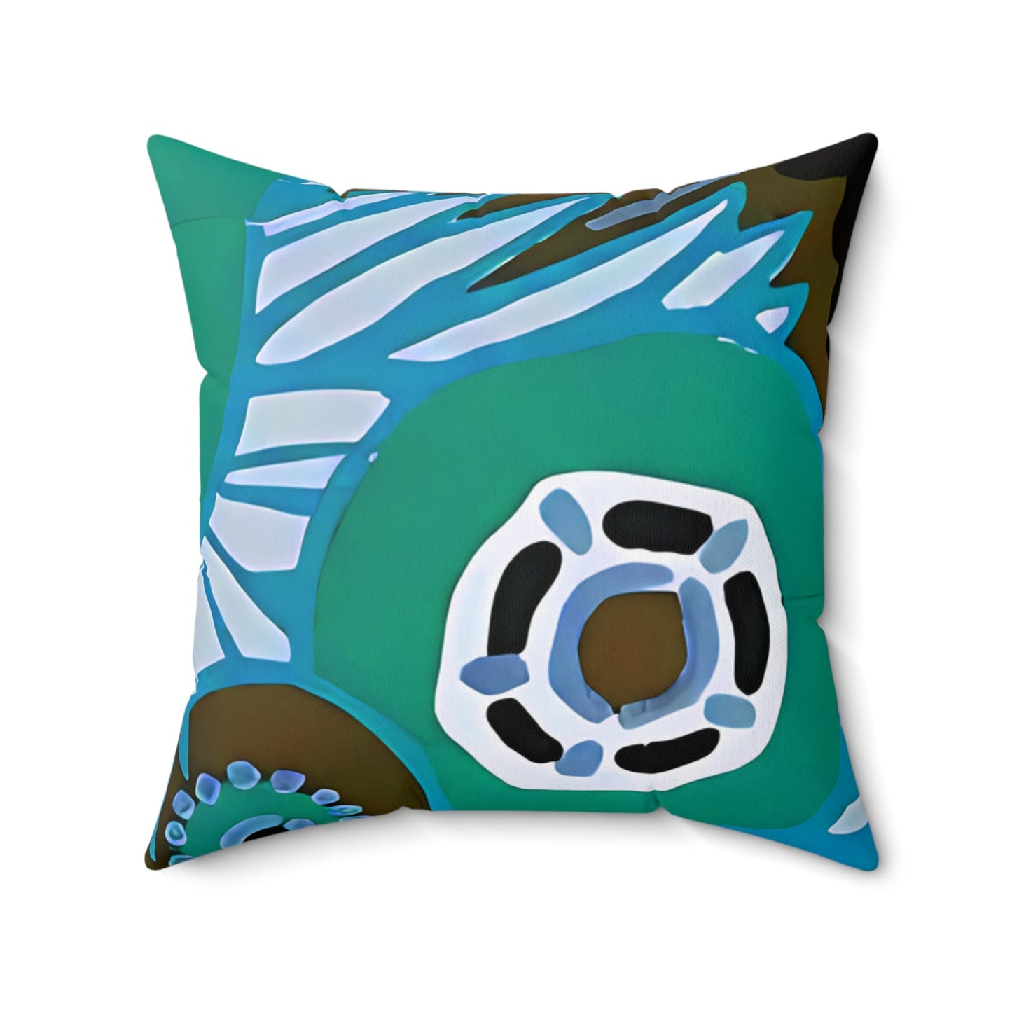 Jewel Tone Floral Green and Blue Throw Pillow - POP DECO