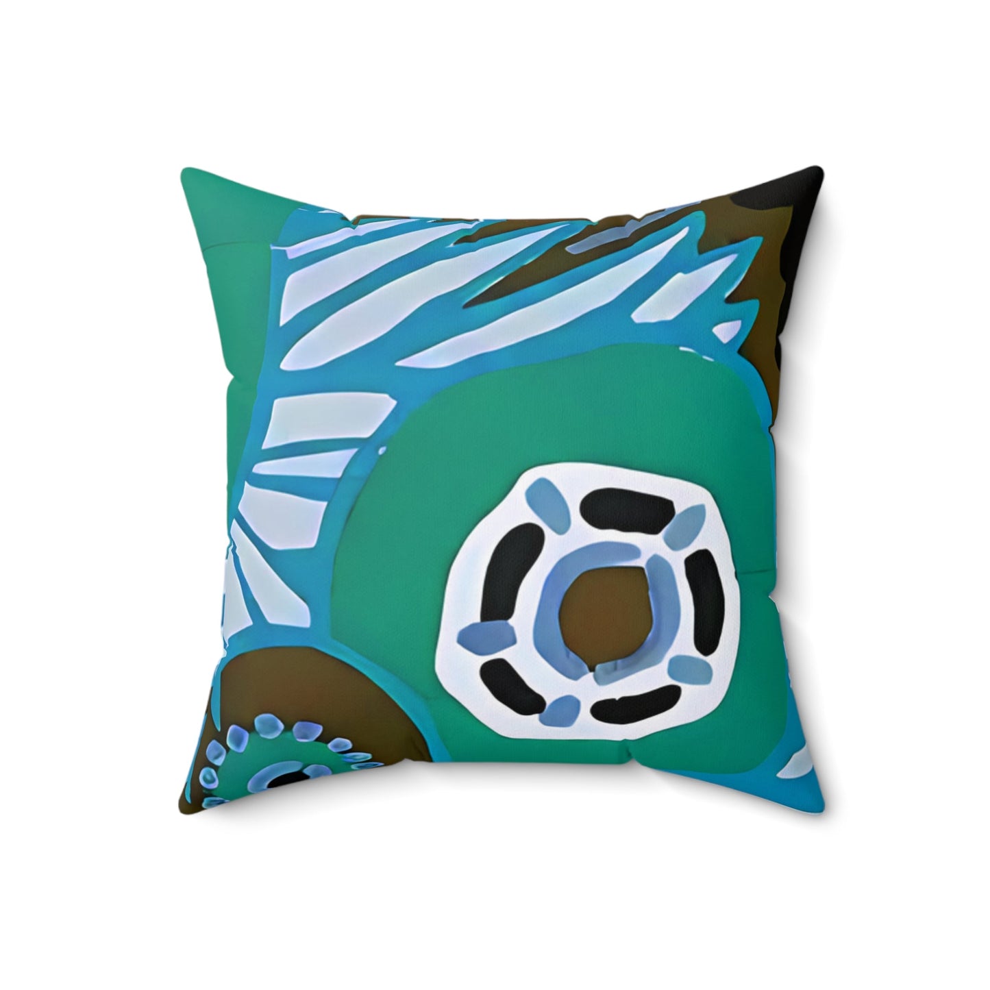 Jewel Tone Floral Green and Blue Throw Pillow - POP DECO