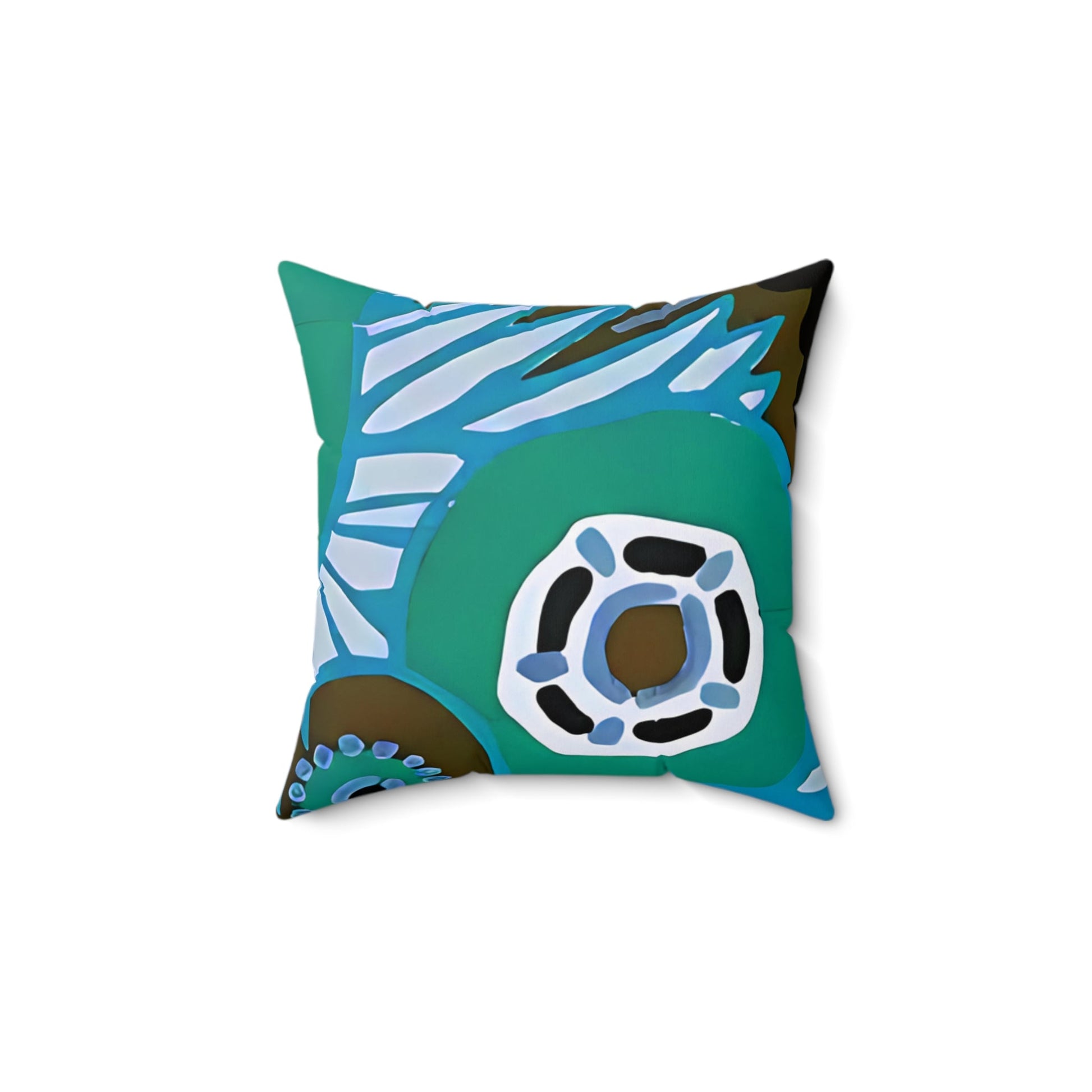 Jewel Tone Floral Green and Blue Throw Pillow - POP DECO