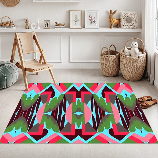 Kaleidoscope Reimagined Colorful Abstract Area Rug (5x3) | Boho Eclectic Rug - POP DECO