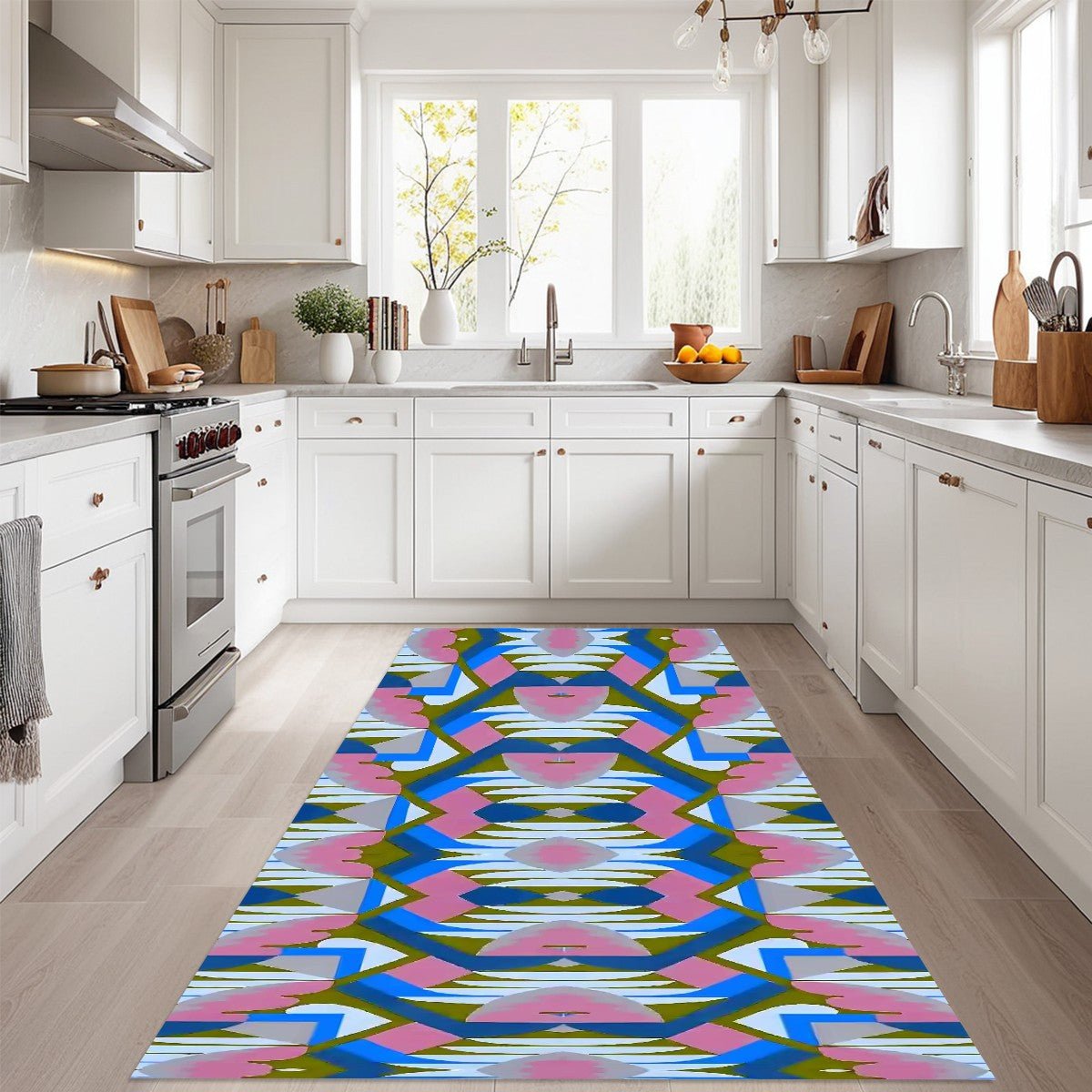 Kaleidoscope Reimagined Colorful Abstract Area Rug (5x3) | Boho Eclectic Rug - POP DECO