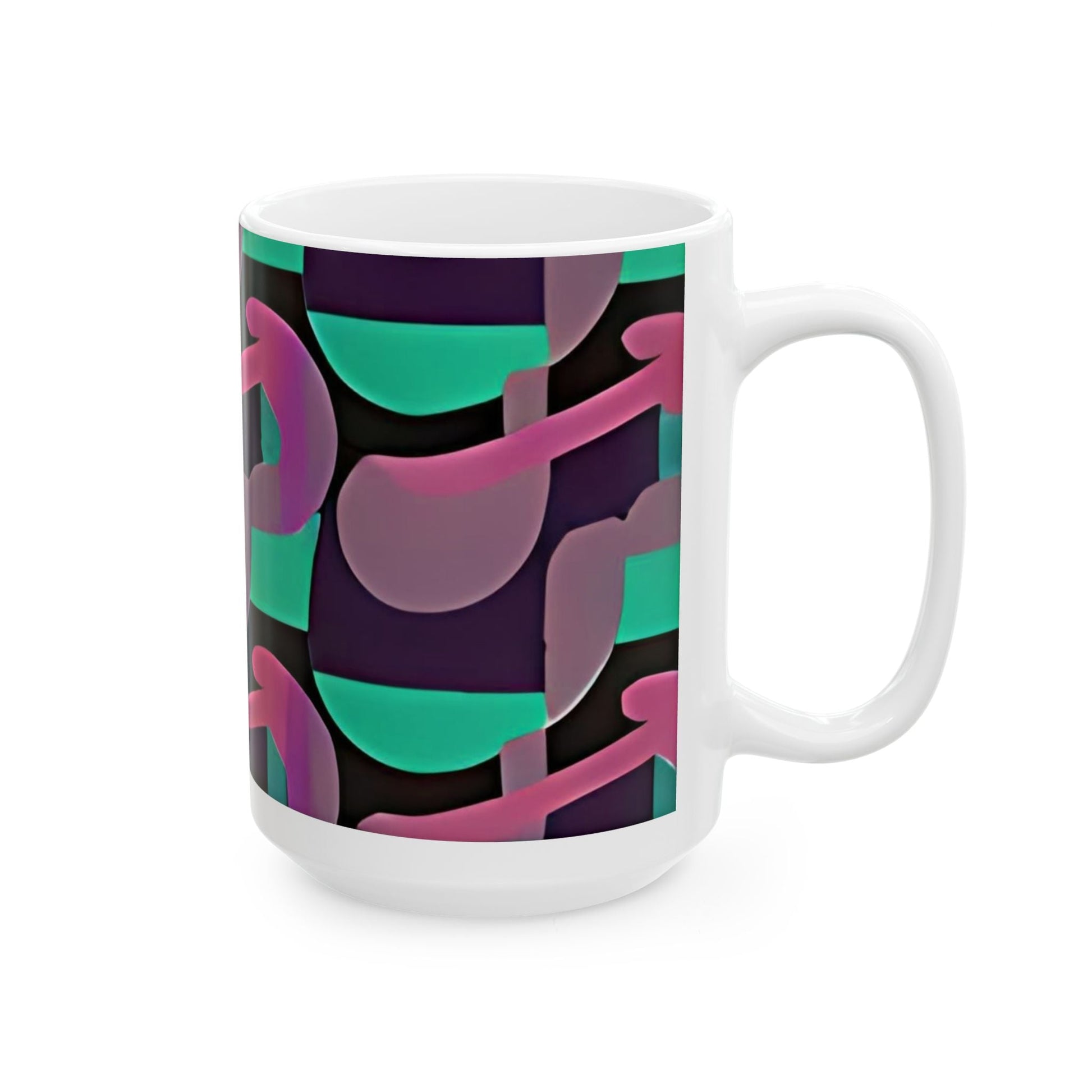 Kaleidoscope Reimagined Maximalist Coffee Mug | Abstract Art Deco Ceramic Mug (11oz, 15oz) - POP DECO