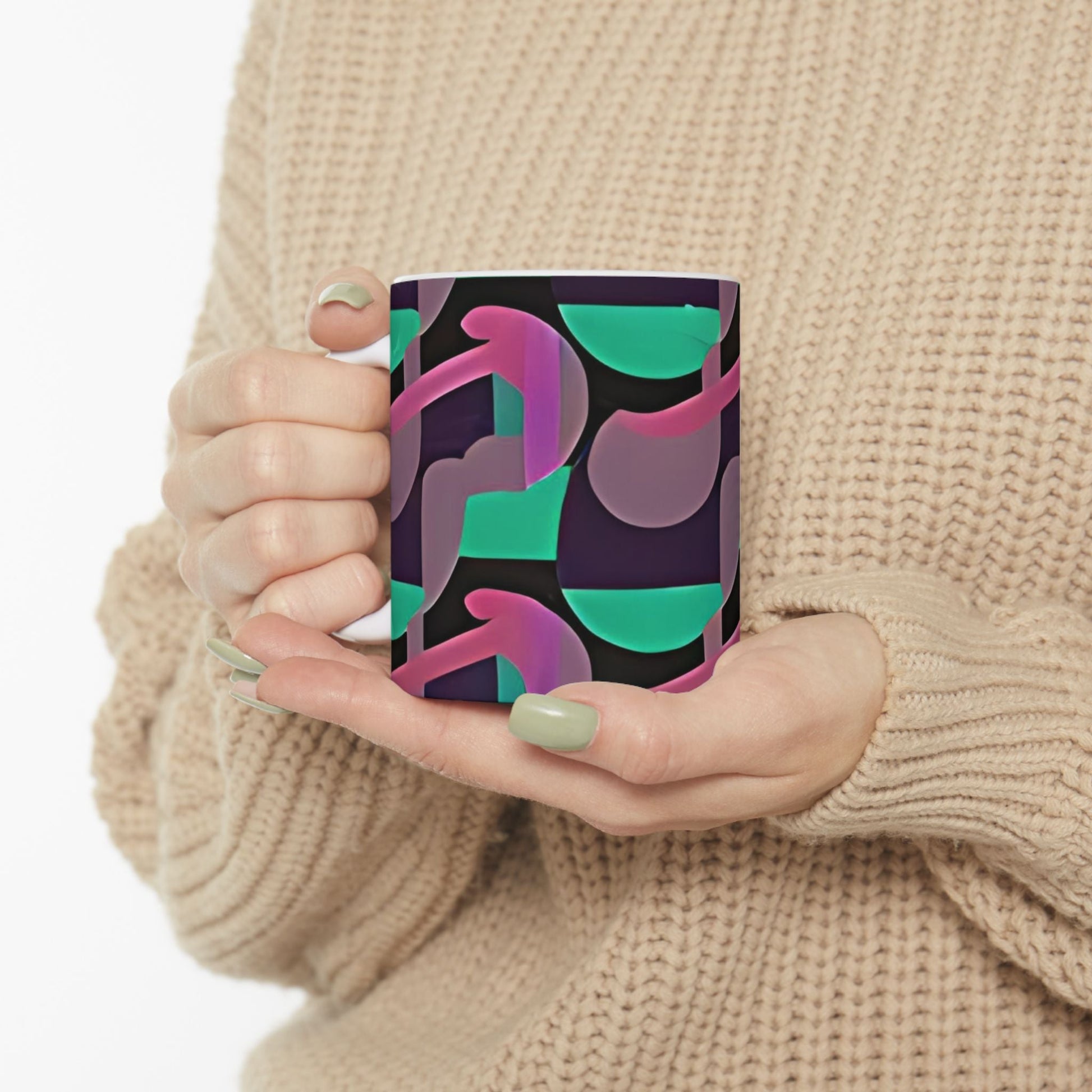 Kaleidoscope Reimagined Maximalist Coffee Mug | Abstract Art Deco Ceramic Mug (11oz, 15oz) - POP DECO