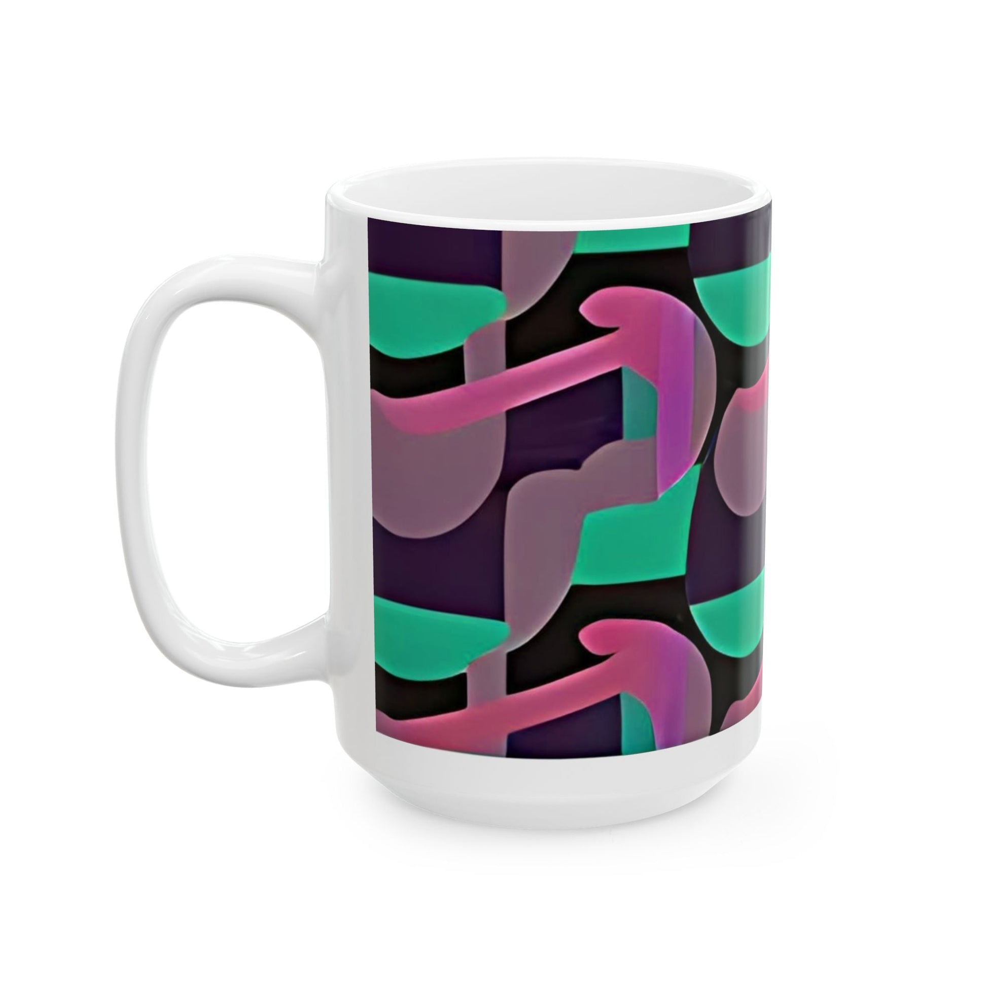 Kaleidoscope Reimagined Maximalist Coffee Mug | Abstract Art Deco Ceramic Mug (11oz, 15oz) - POP DECO