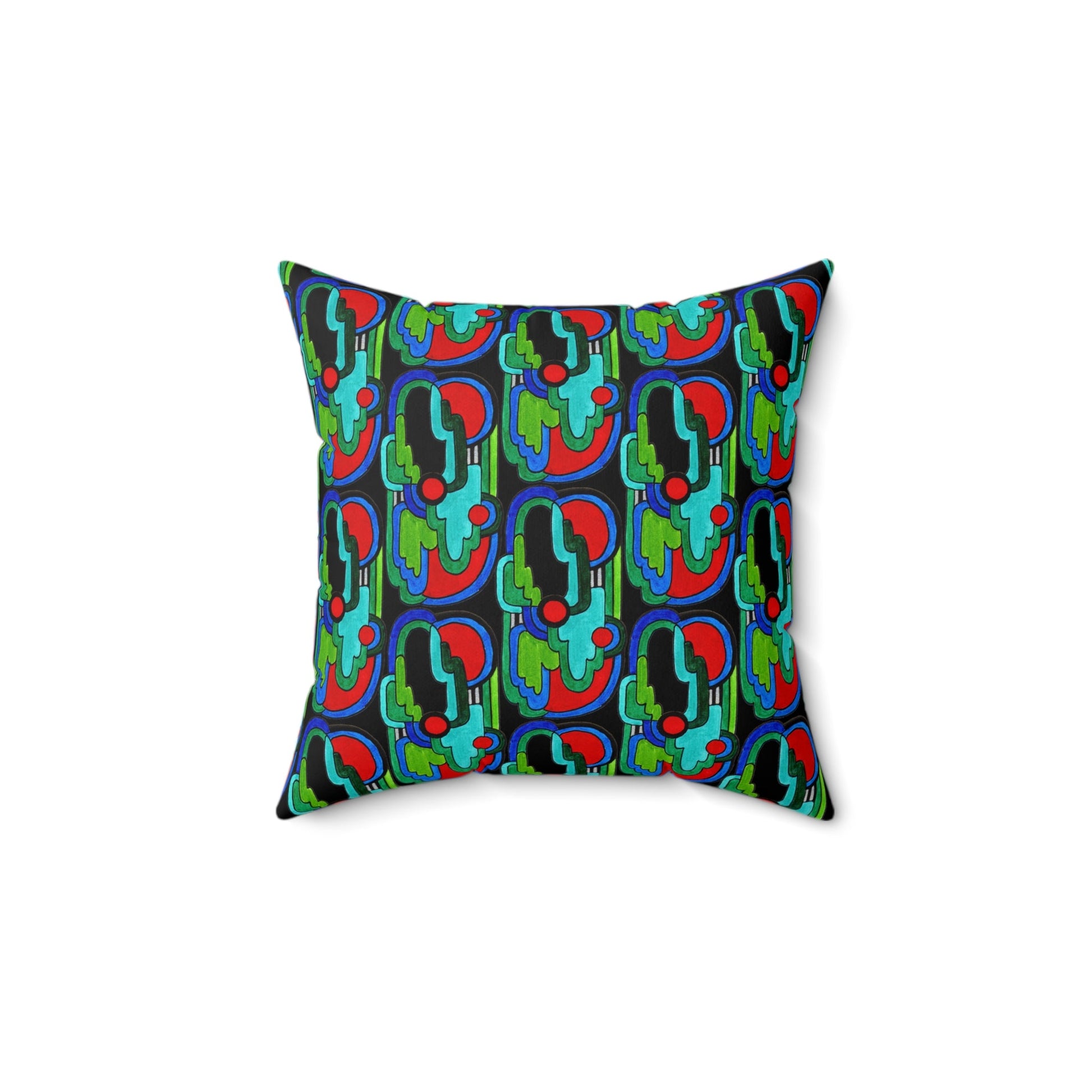 Maximalist Abstract Drawing Art Deco Vibe Geometric Pattern Square Throw Pillow - POP DECO