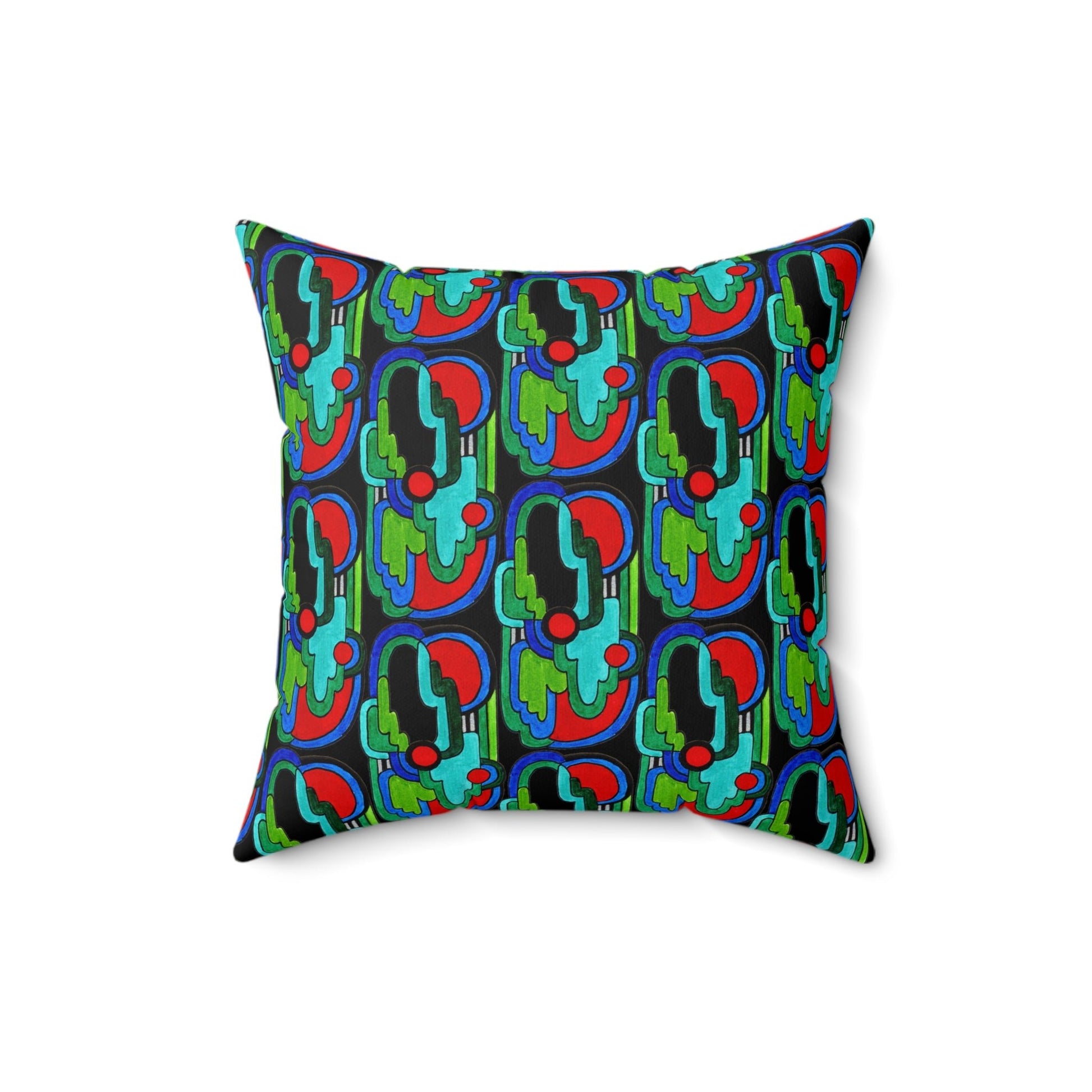 Maximalist Abstract Drawing Art Deco Vibe Geometric Pattern Square Throw Pillow - POP DECO