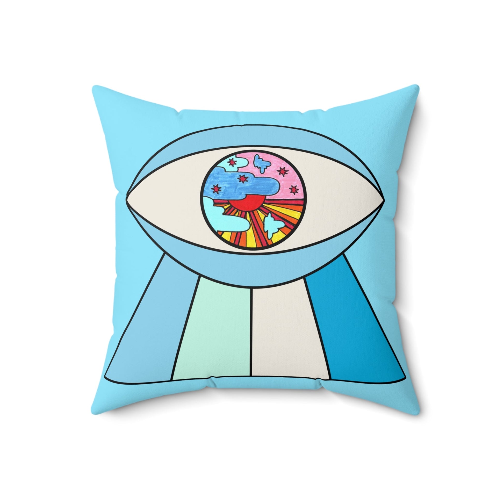 Maximalist Abstract Drawing Art Deco Vibe Magic Eye Square Throw Pillow - POP DECO