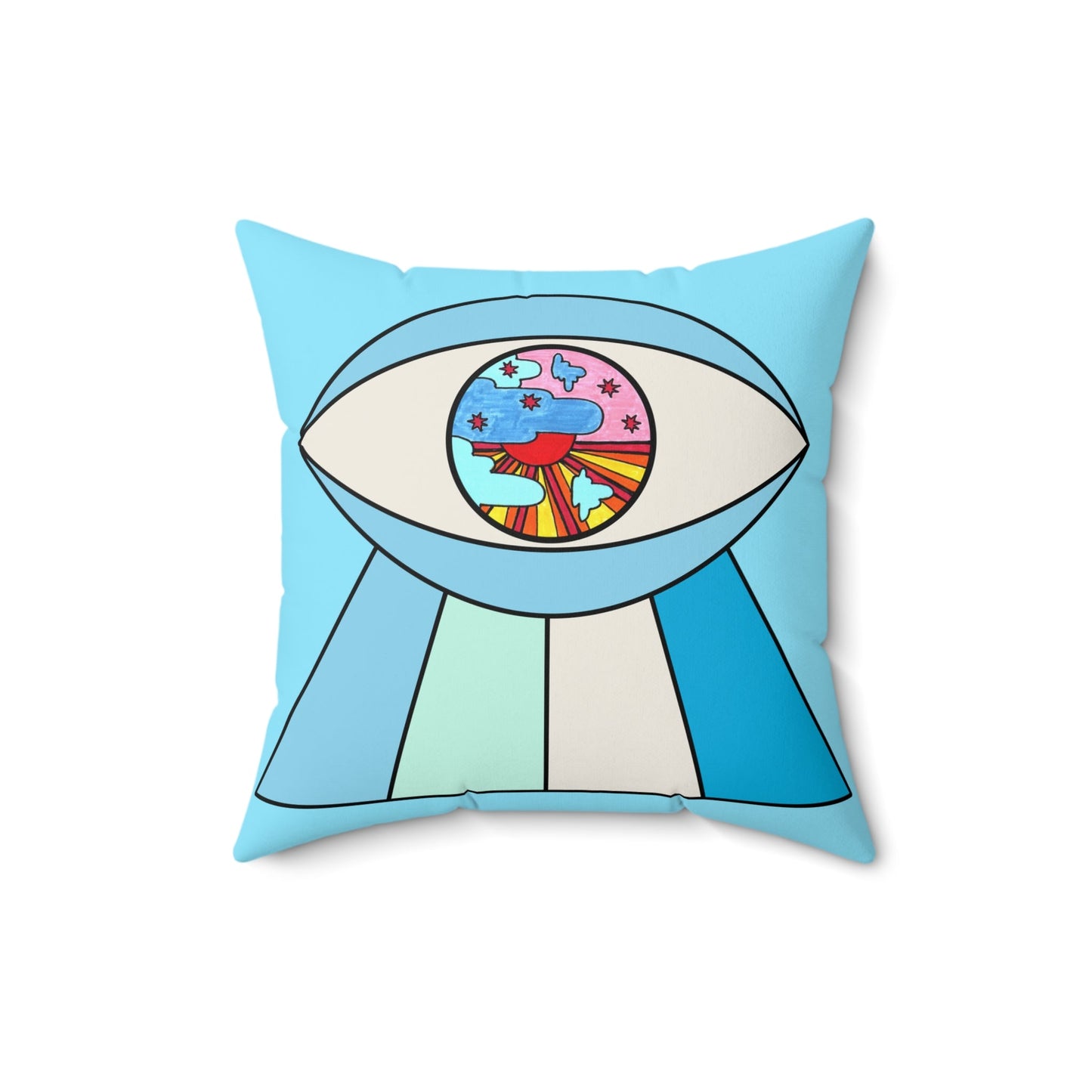 Maximalist Abstract Drawing Art Deco Vibe Magic Eye Square Throw Pillow - POP DECO