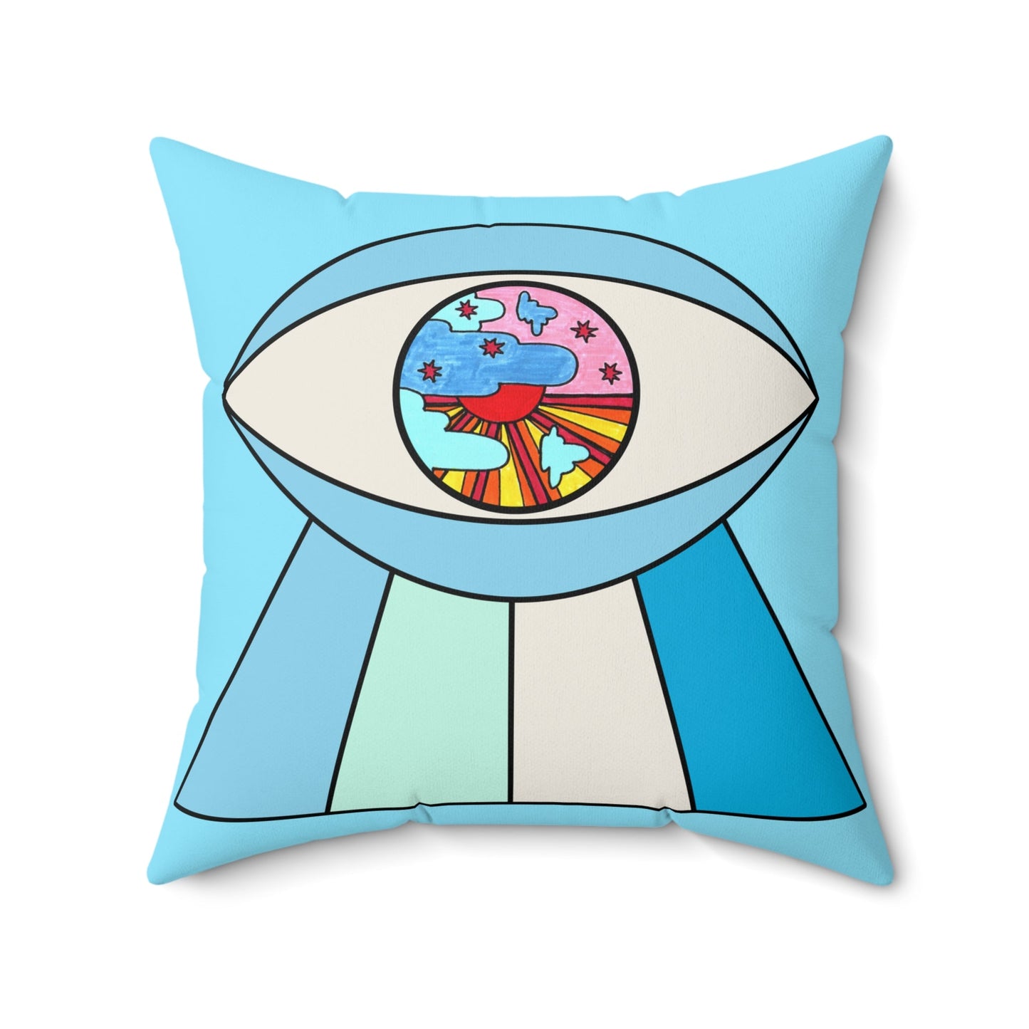 Maximalist Abstract Drawing Art Deco Vibe Magic Eye Square Throw Pillow - POP DECO