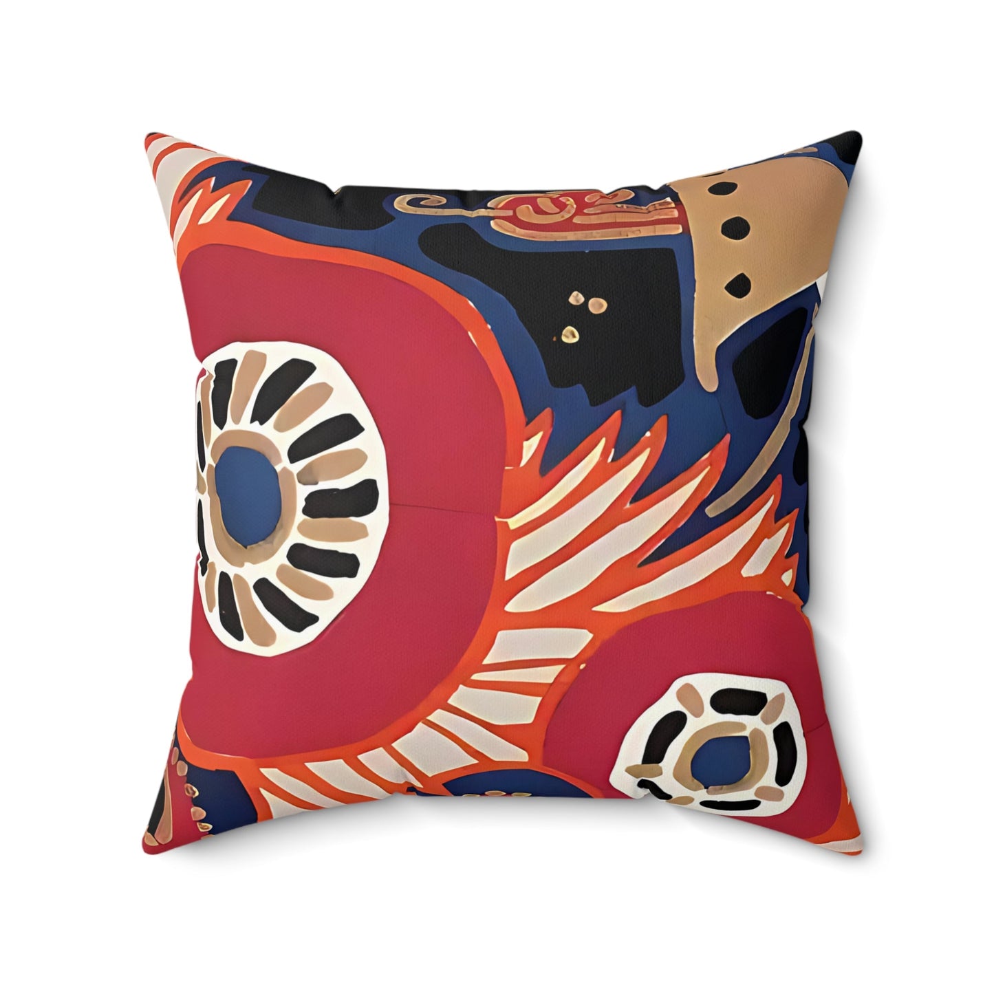 Maximalist Floral Jewel Tone Red Throw Pillow - POP DECO