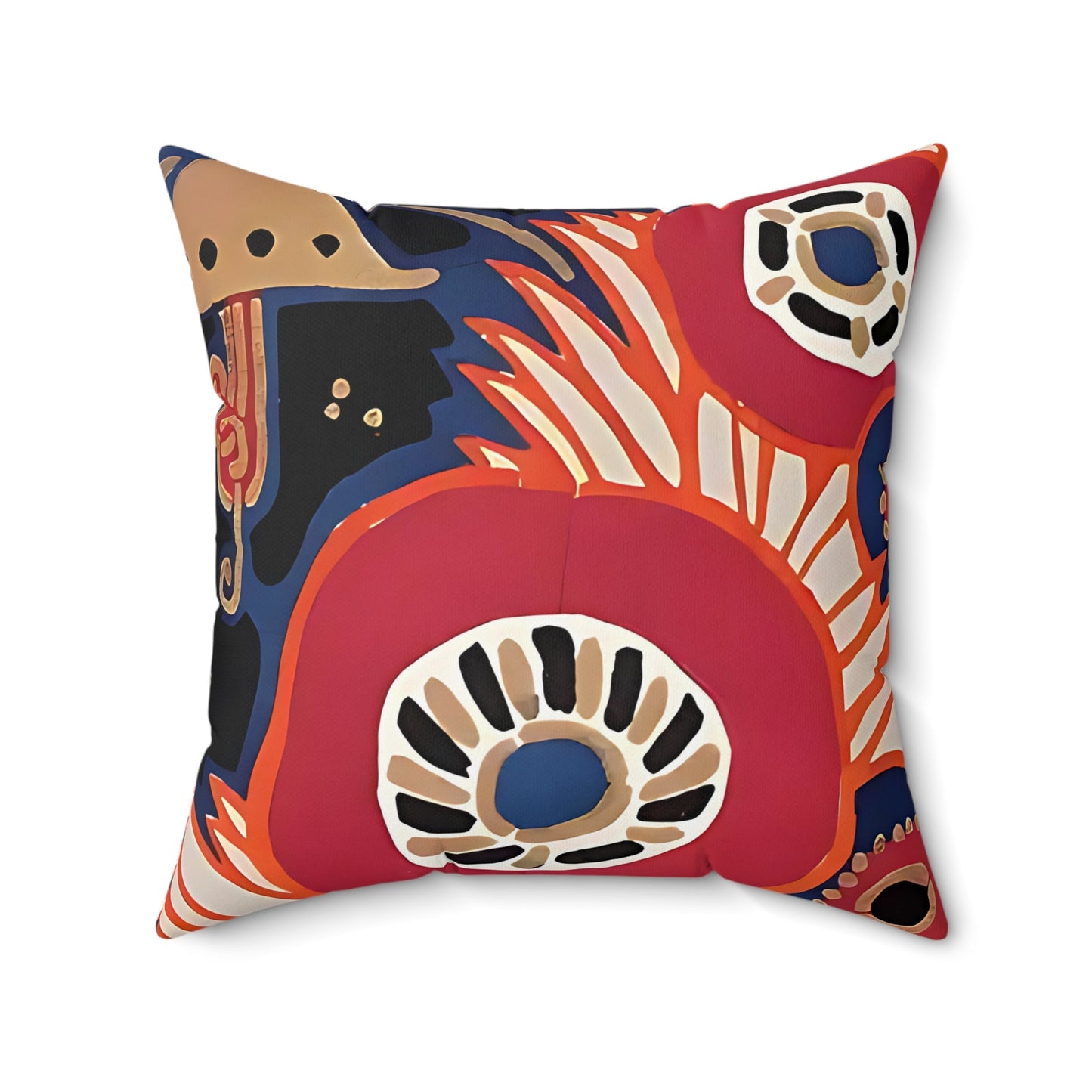 Maximalist Floral Jewel Tone Red Throw Pillow - POP DECO