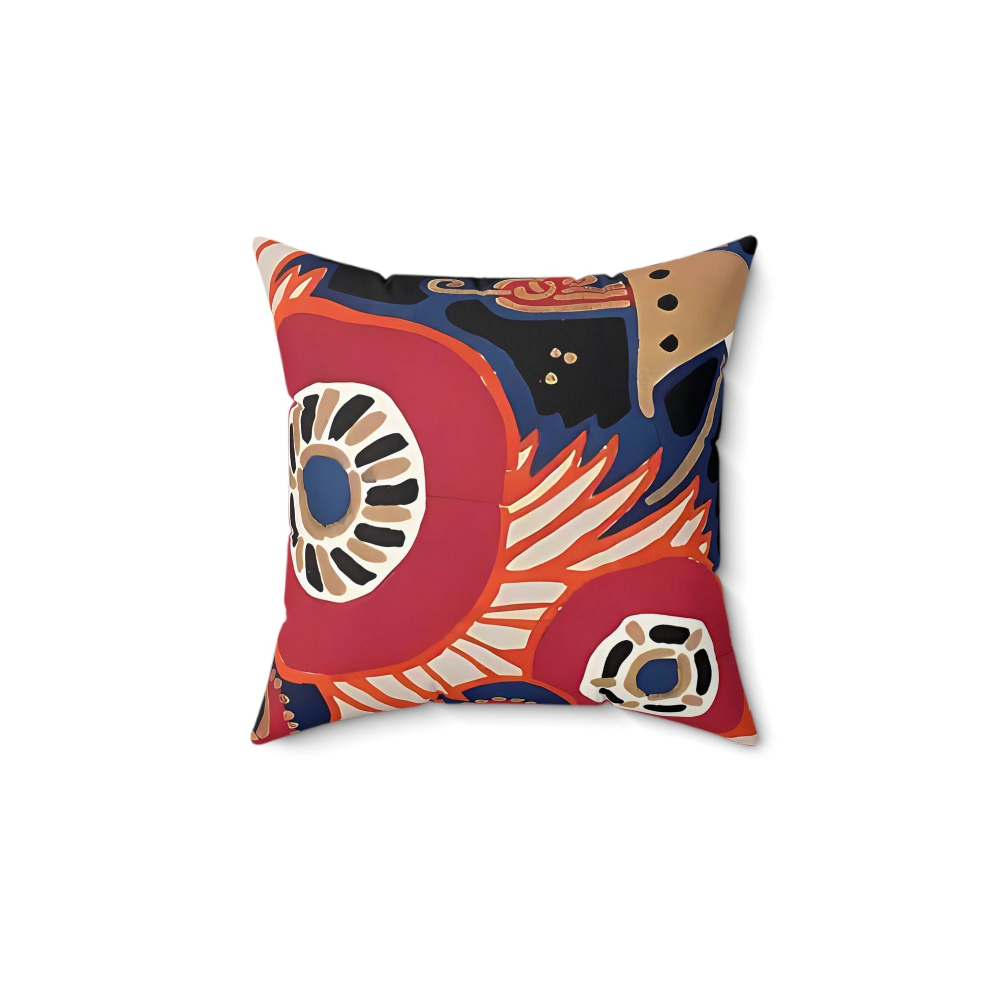 Maximalist Floral Jewel Tone Red Throw Pillow - POP DECO