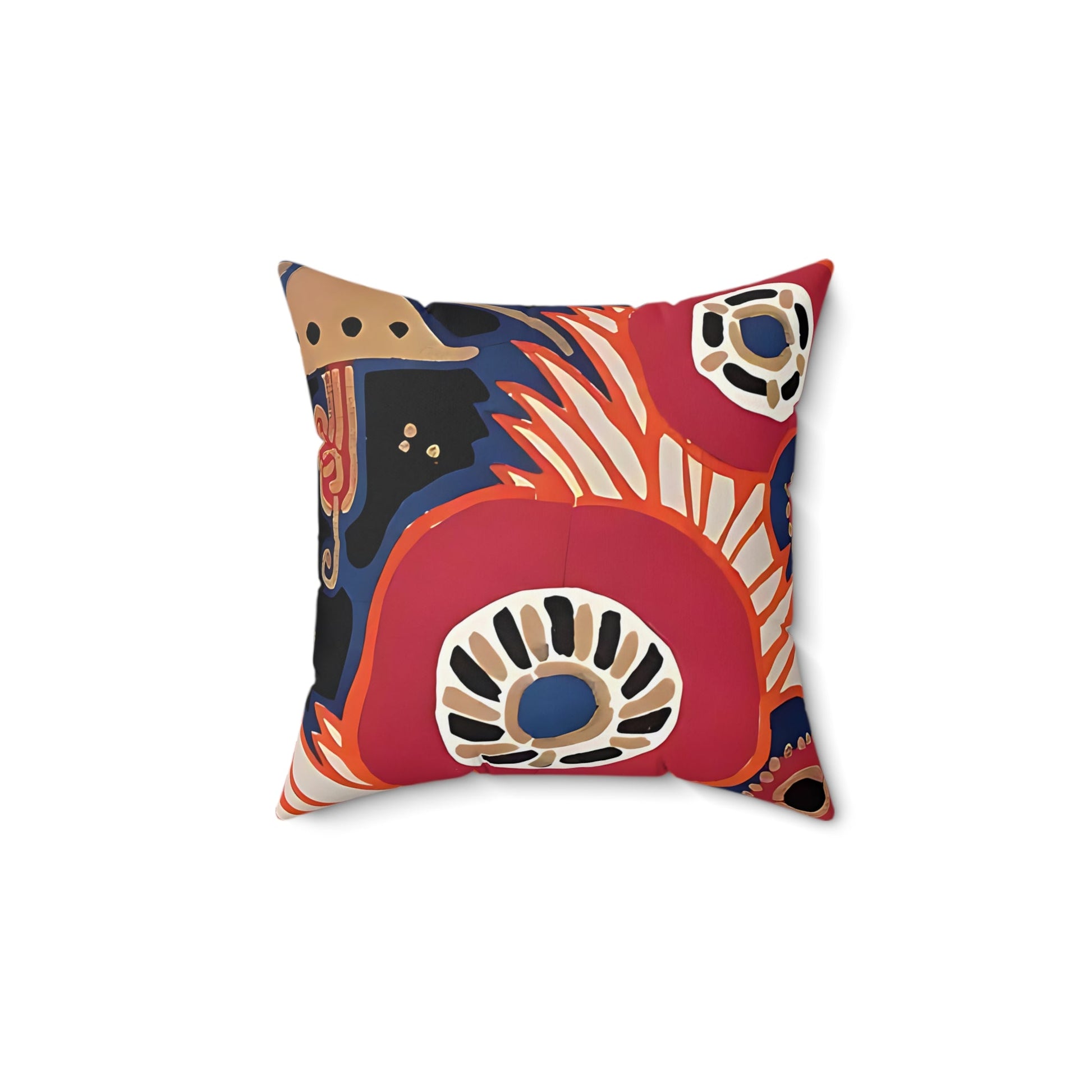 Maximalist Floral Jewel Tone Red Throw Pillow - POP DECO