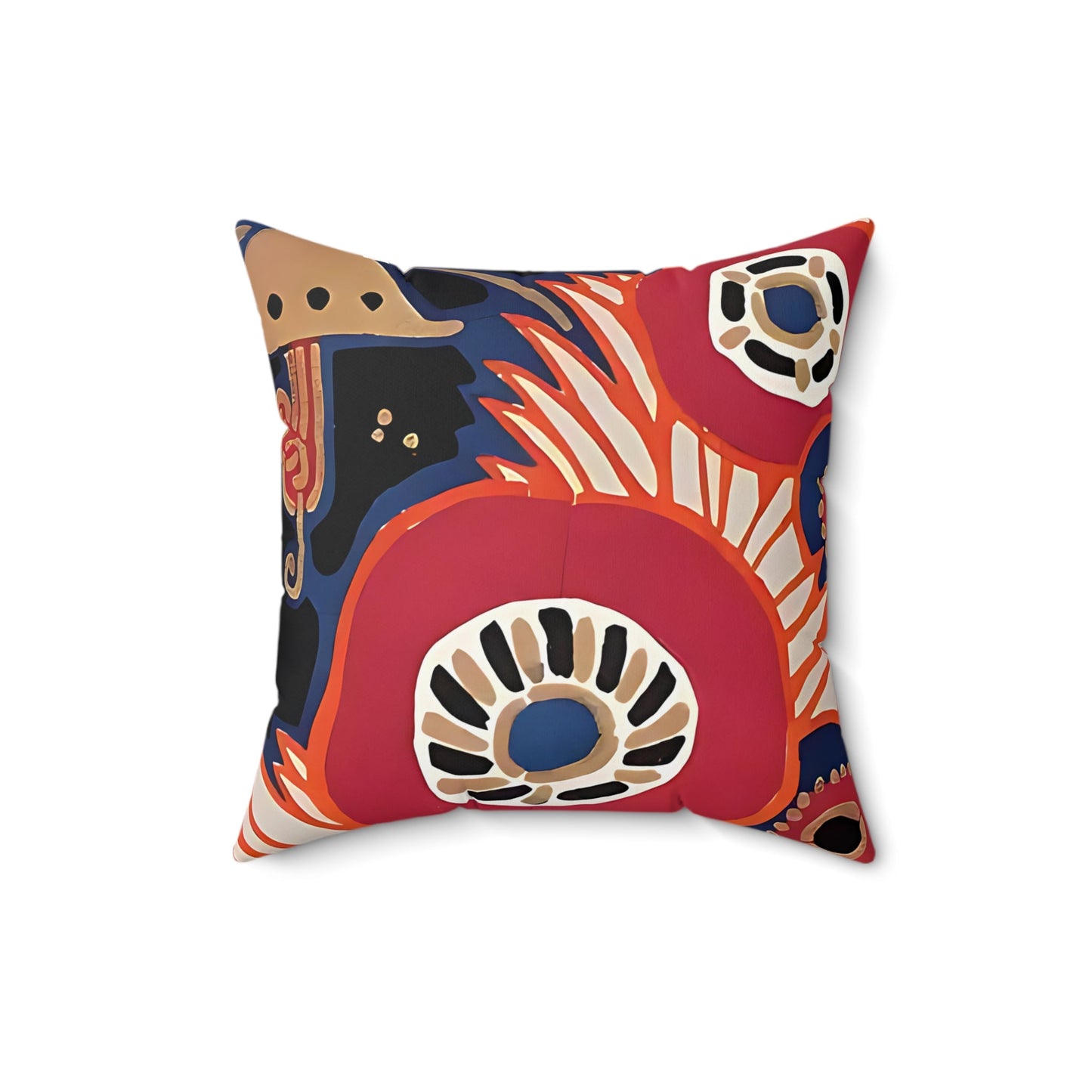 Maximalist Floral Jewel Tone Red Throw Pillow - POP DECO