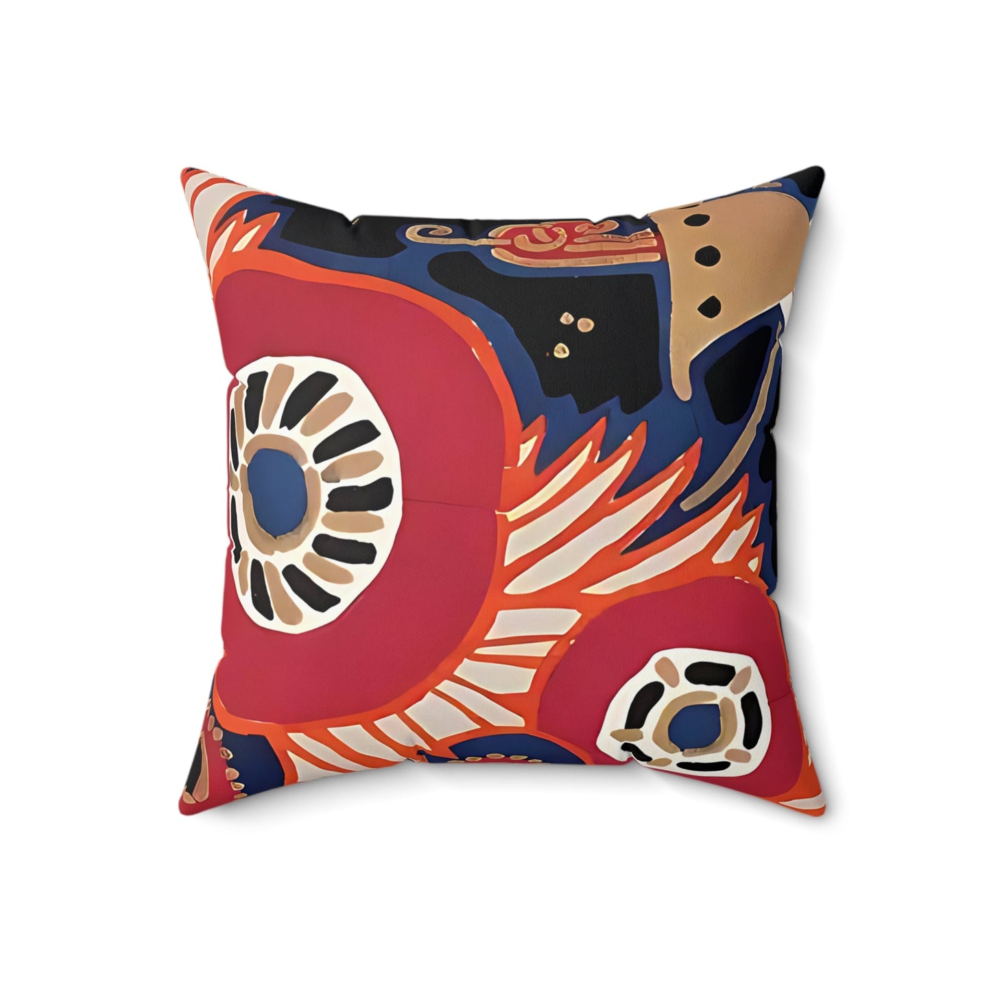 Maximalist Floral Jewel Tone Red Throw Pillow - POP DECO