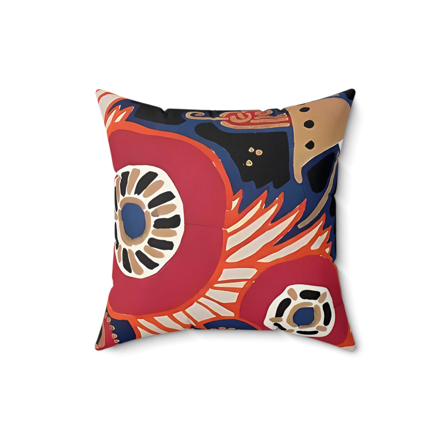 Maximalist Floral Jewel Tone Red Throw Pillow - POP DECO