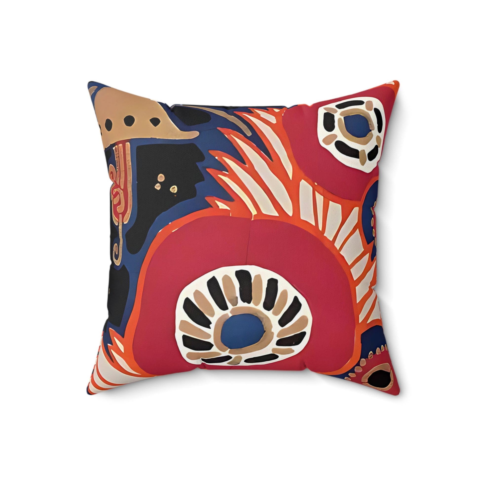 Maximalist Floral Jewel Tone Red Throw Pillow - POP DECO