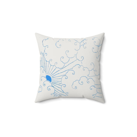 Minimalist Blue Sky Cream Throw Pillow - POP DECO