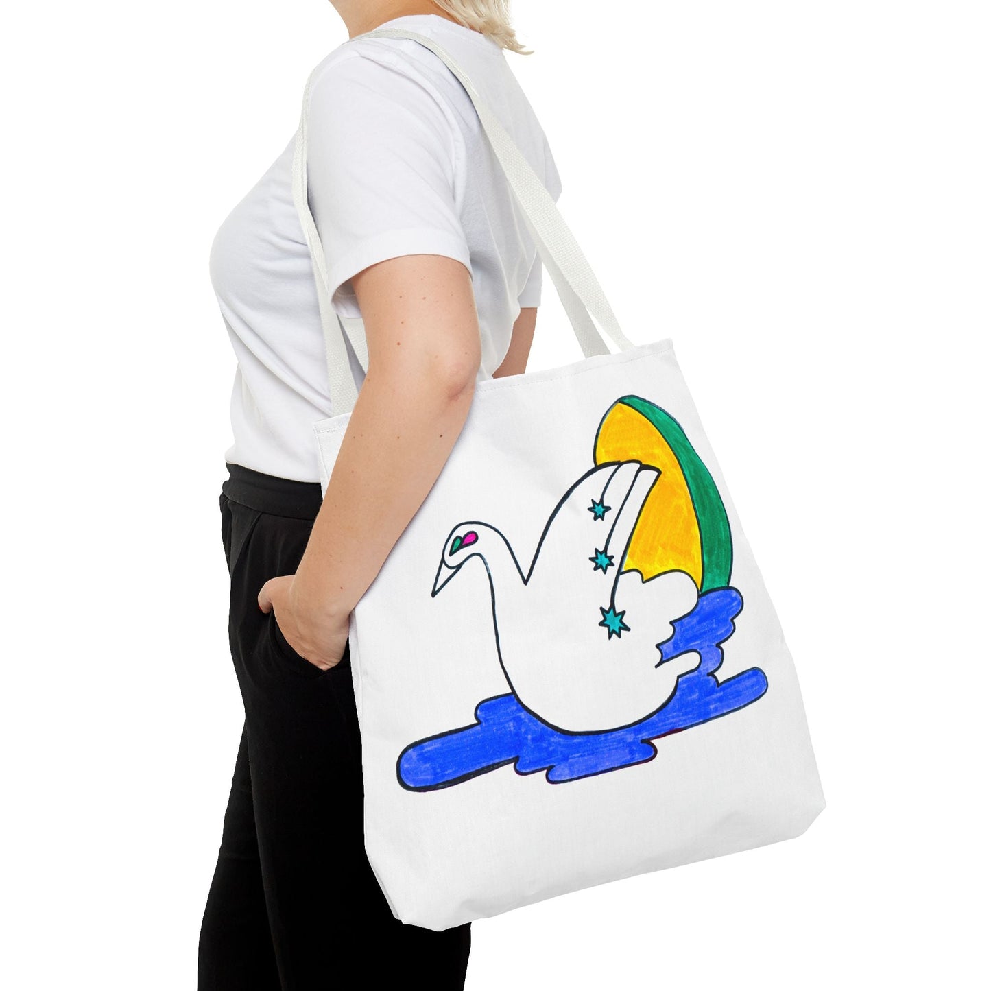 Minimalist Swan Drawing Art Deco Style Tote Bag - POP DECO