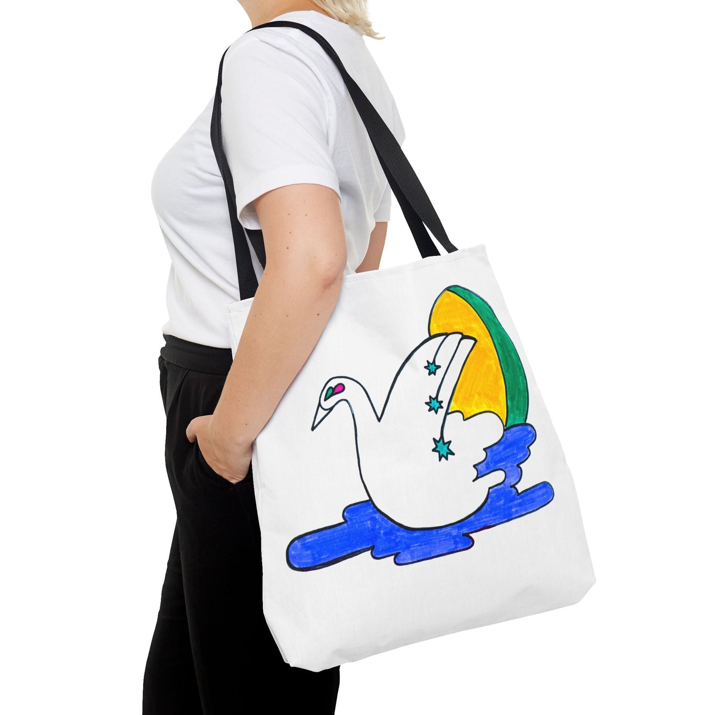 Minimalist Swan Drawing Art Deco Style Tote Bag - POP DECO