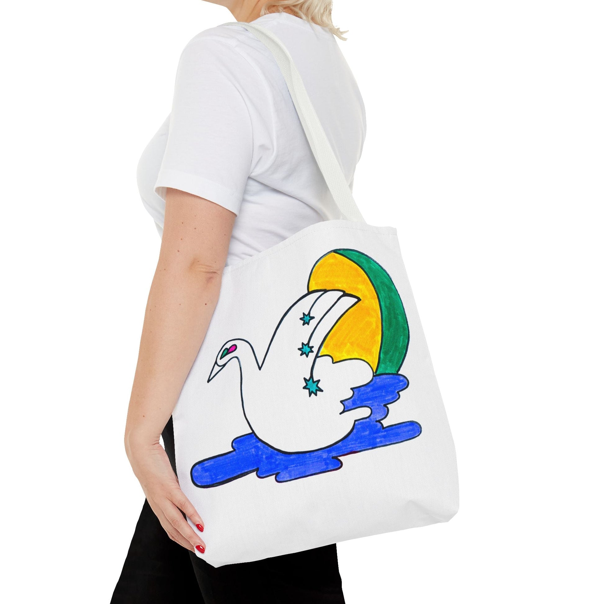 Minimalist Swan Drawing Art Deco Style Tote Bag - POP DECO