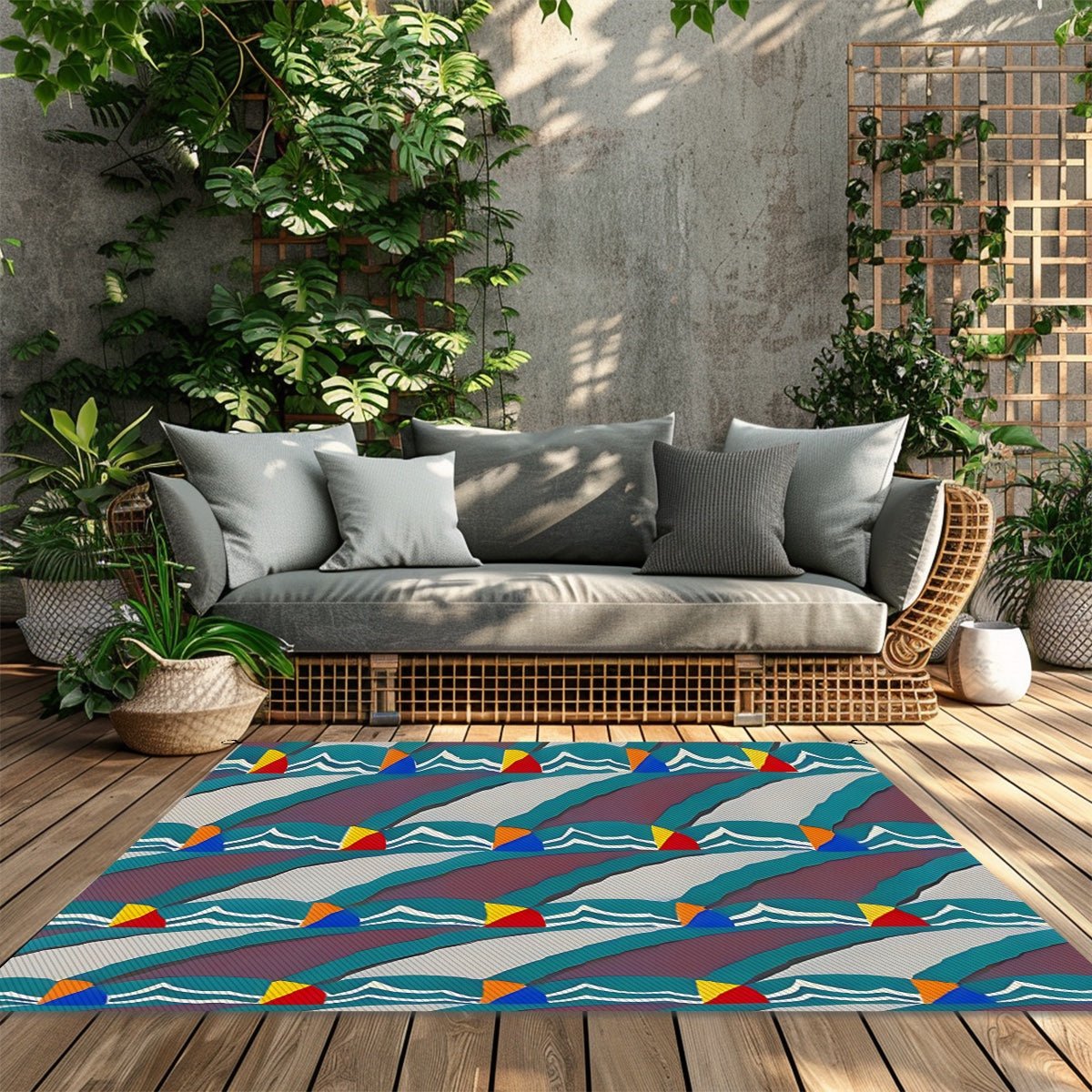 Outdoor Plastic Straw Rug - POP DECO