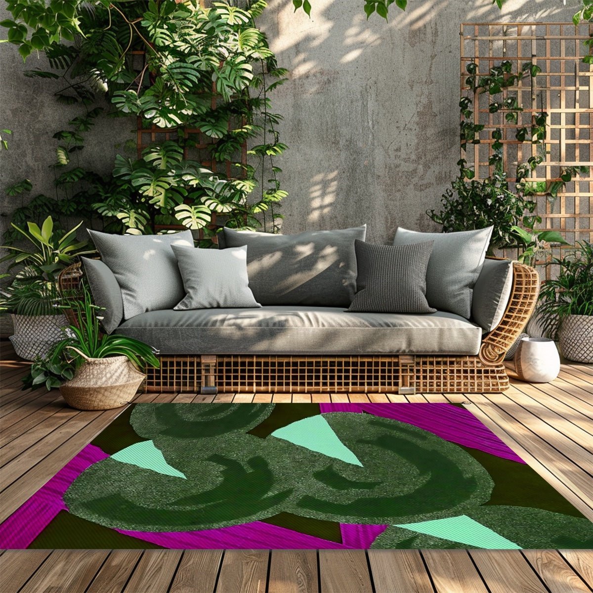 Outdoor Plastic Straw Rug - POP DECO