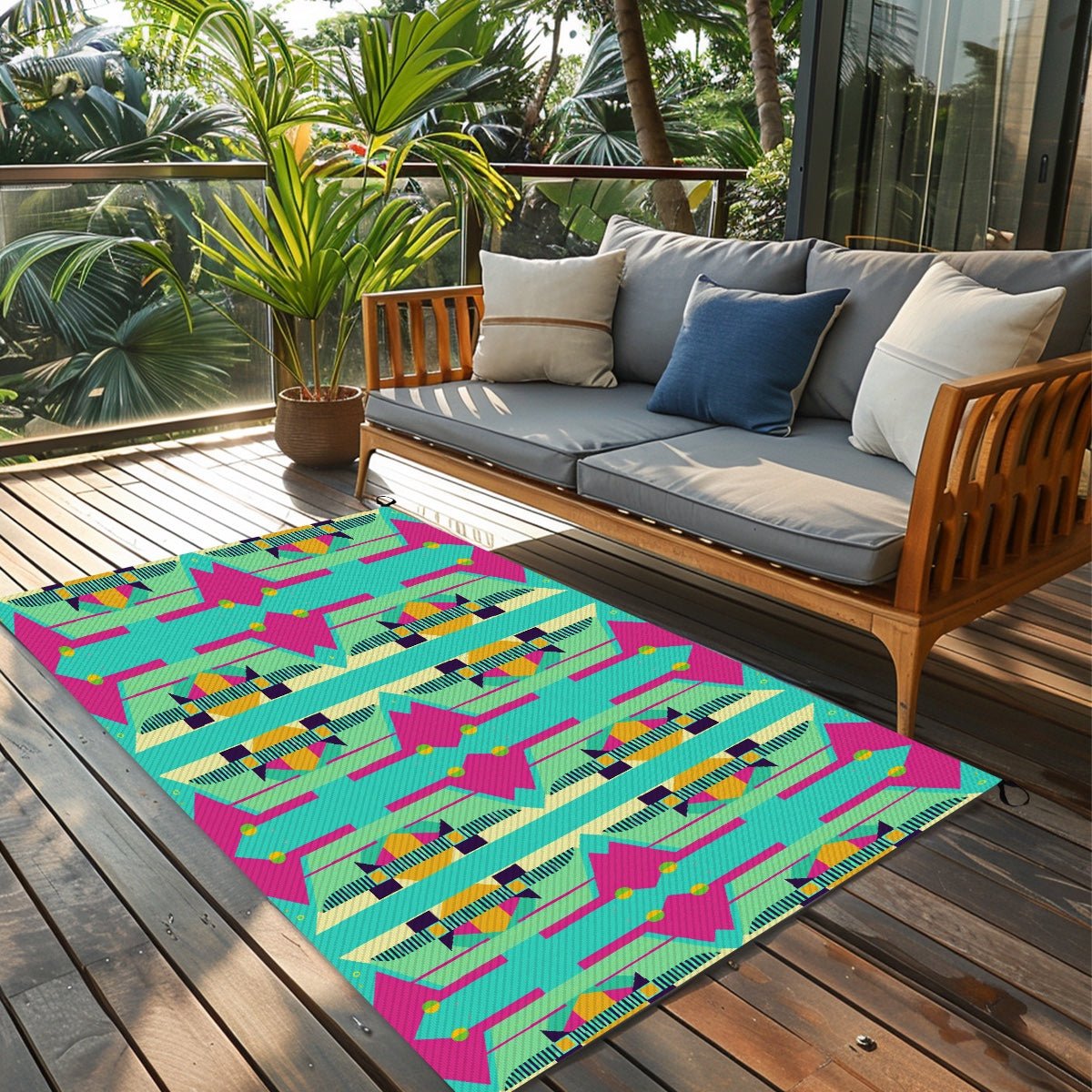 Outdoor Plastic Straw Rug - POP DECO