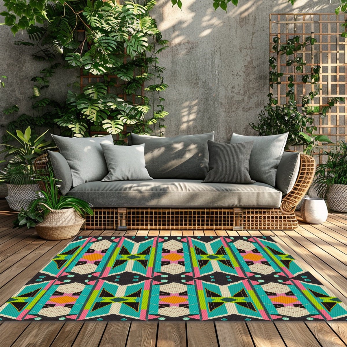 Outdoor Plastic Straw Rug - POP DECO