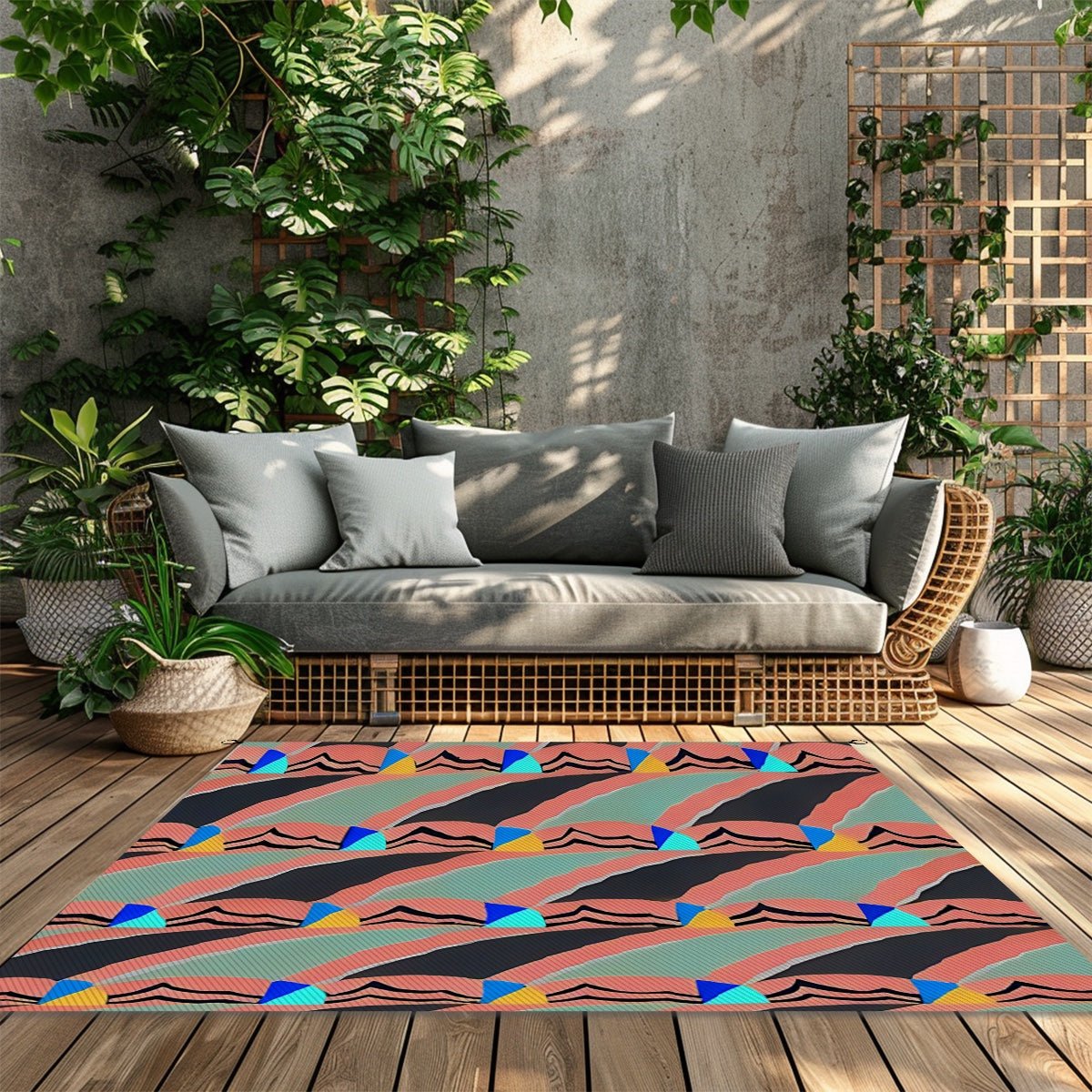 Outdoor Plastic Straw Rug - POP DECO