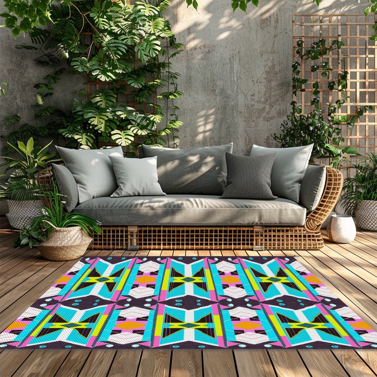 Outdoor Plastic Straw Rug - POP DECO