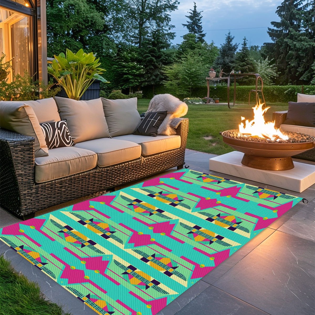 Outdoor Plastic Straw Rug - POP DECO