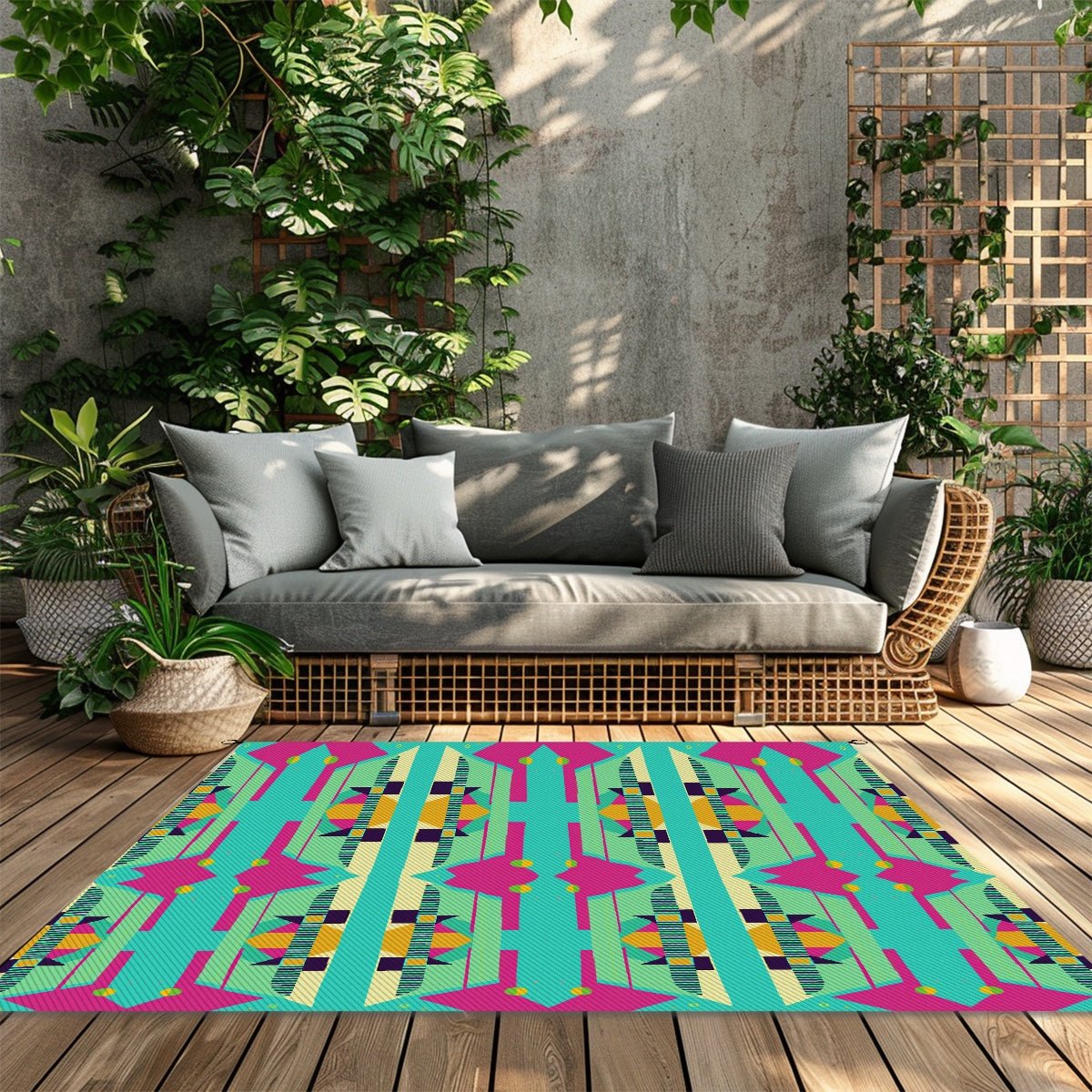 Outdoor Plastic Straw Rug - POP DECO