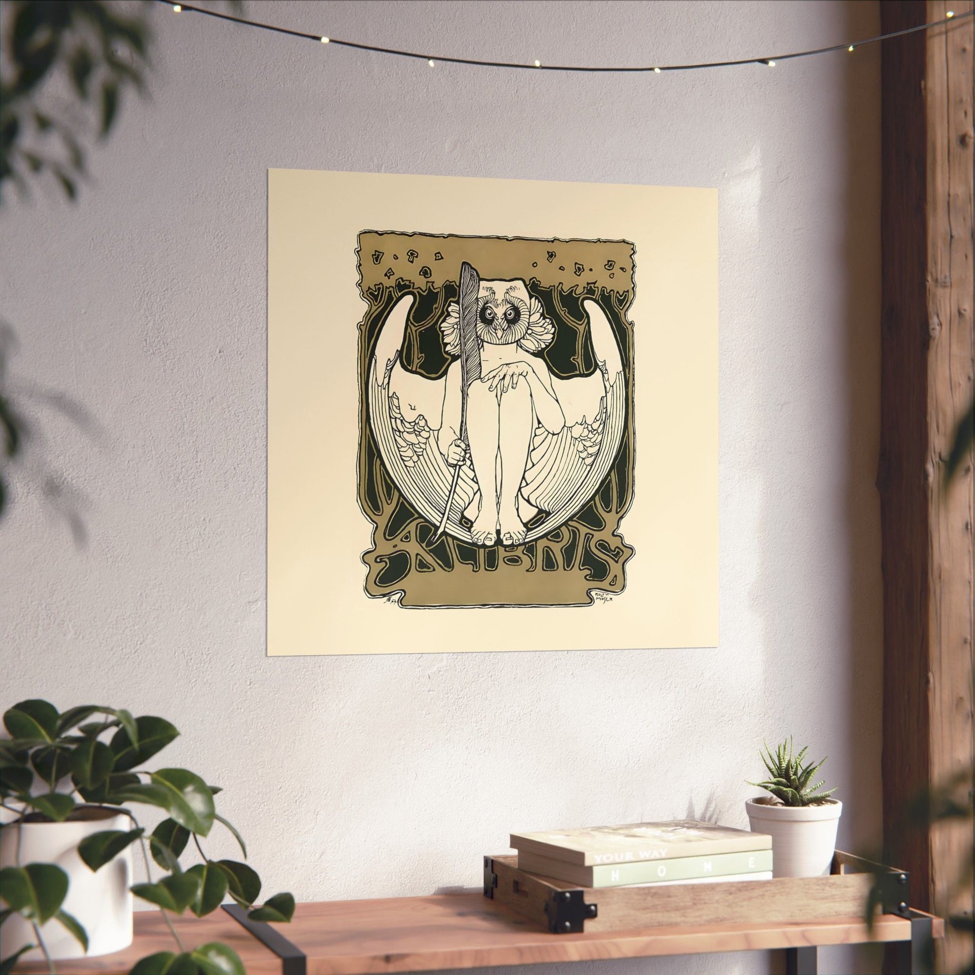 Owl Ex Libris Koloman Moser Poster | Secession Whimsical Gallery Wall Art - POP DECO