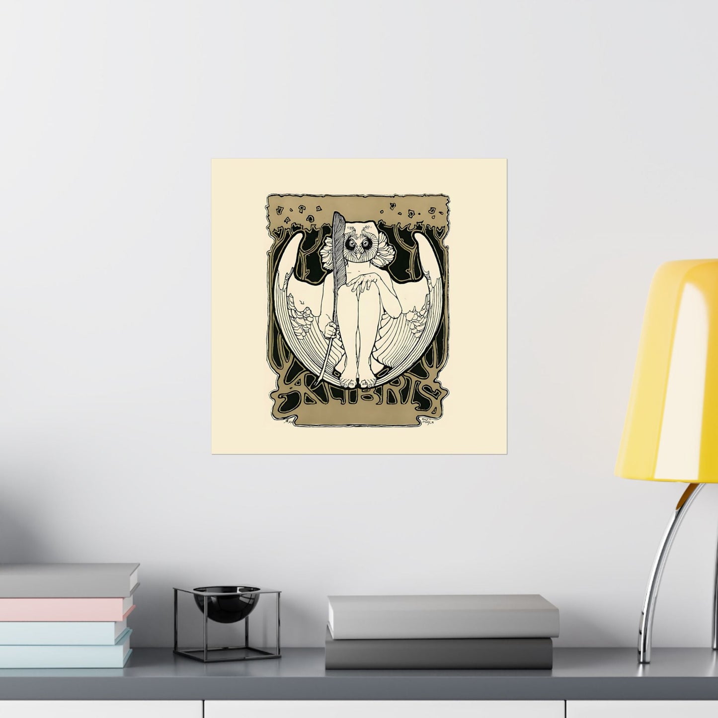 Owl Ex Libris Koloman Moser Poster | Secession Whimsical Gallery Wall Art - POP DECO