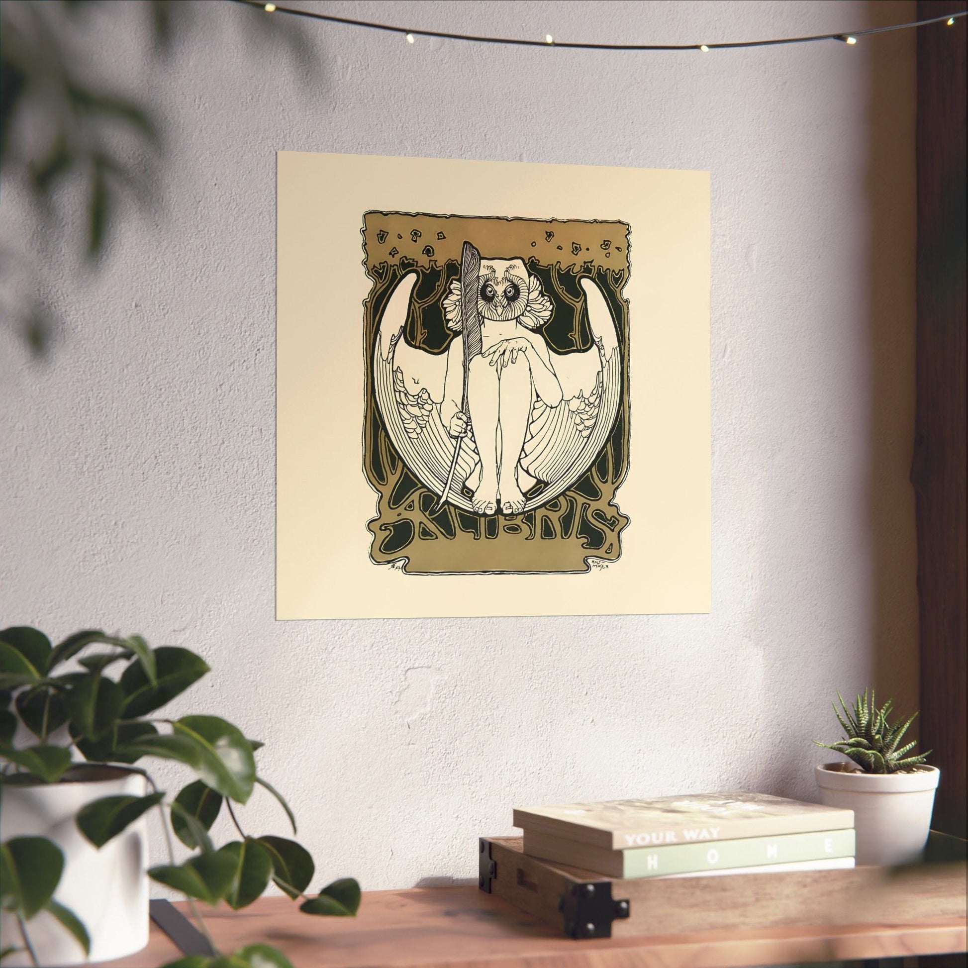 Owl Ex Libris Koloman Moser Poster | Secession Whimsical Gallery Wall Art - POP DECO