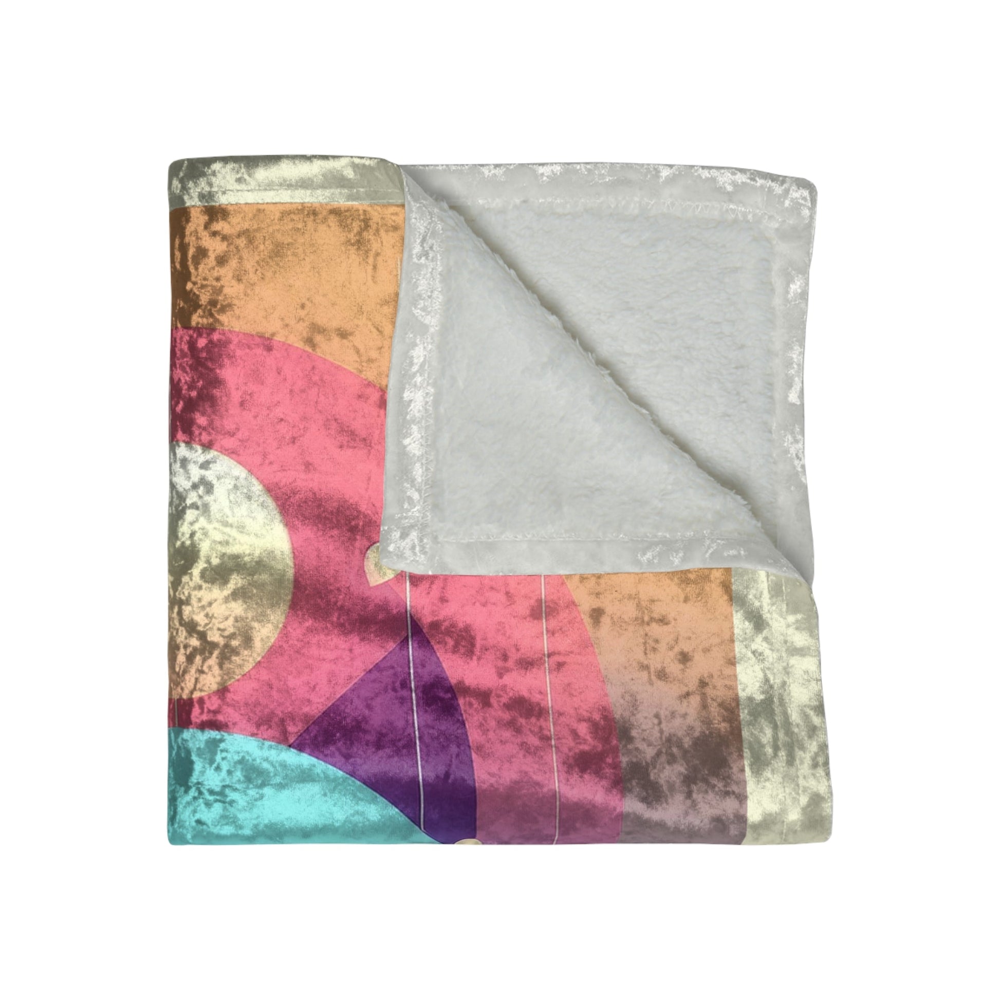 Pastel Cosmos Ethereal Crushed Velvet Blanket | Pretty Pastel Aesthetic Lunar Space Throw - POP DECO