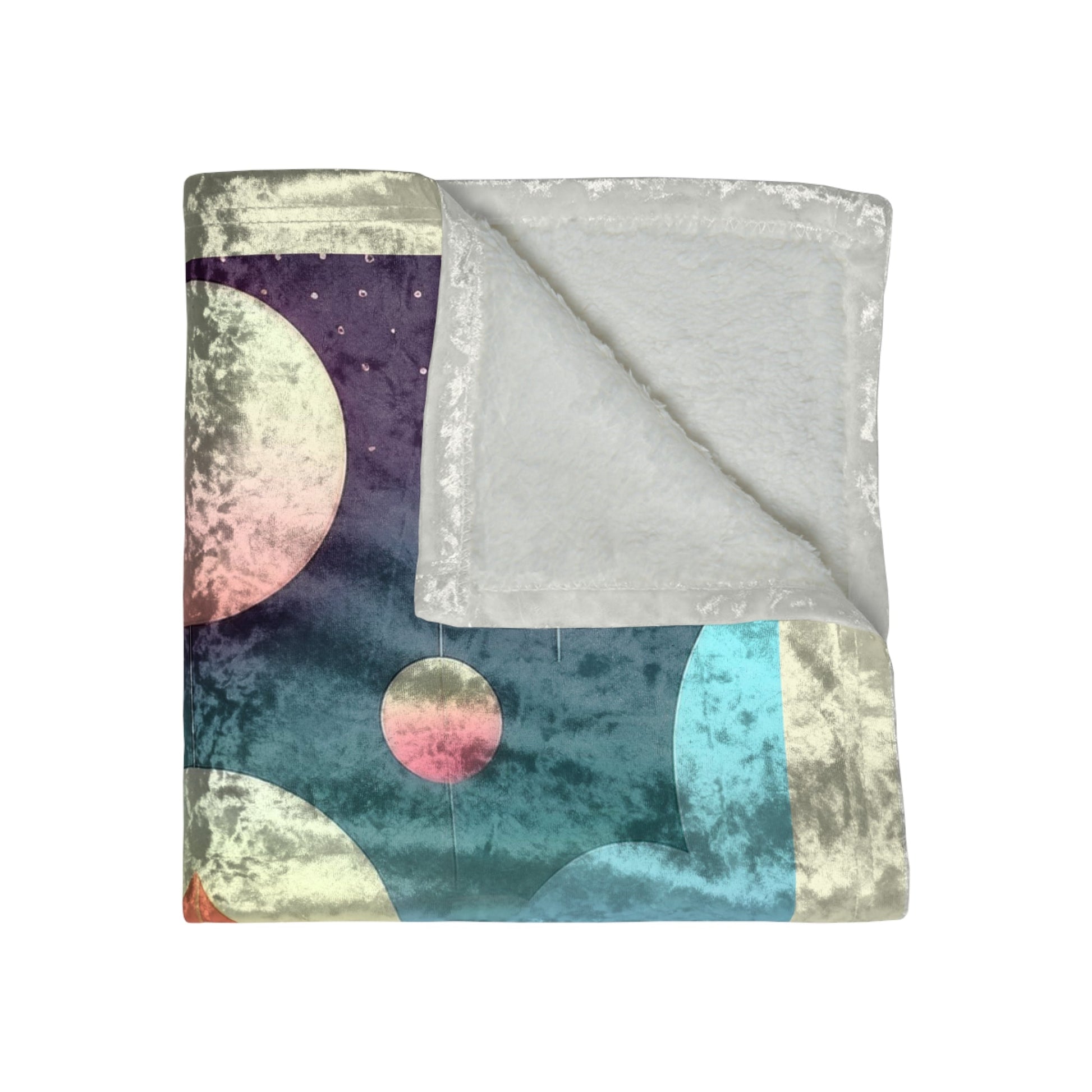 Pastel Cosmos Ethereal Moon Crushed Velvet Blanket | Pretty Pastel Aesthetic Eclectic Throw - POP DECO