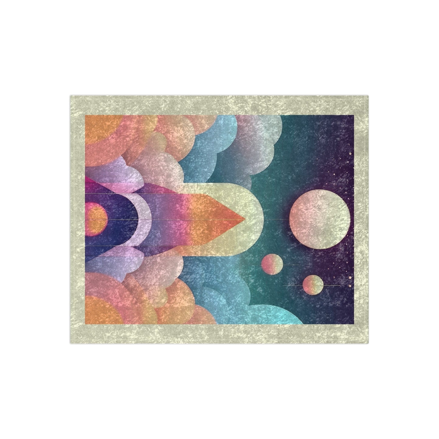 Pastel Cosmos Ethereal Moon Crushed Velvet Blanket | Pretty Pastel Aesthetic Eclectic Throw - POP DECO