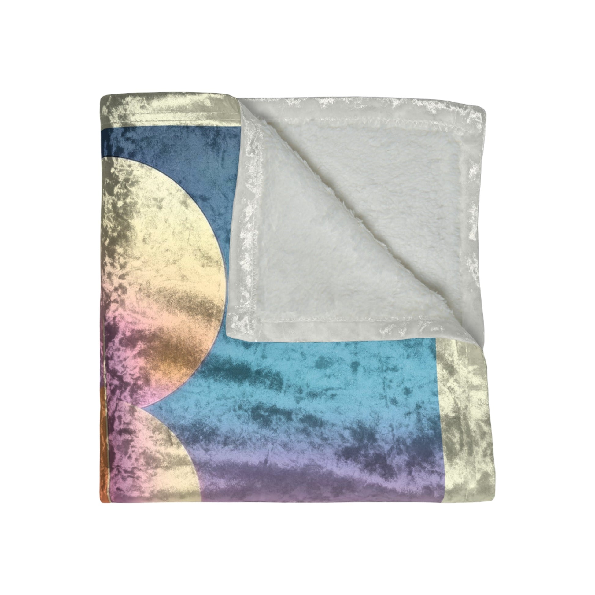 Pastel Cosmos Ethereal Moon Crushed Velvet Blanket | Pretty Pastel Aesthetic Outer Space Throw - POP DECO